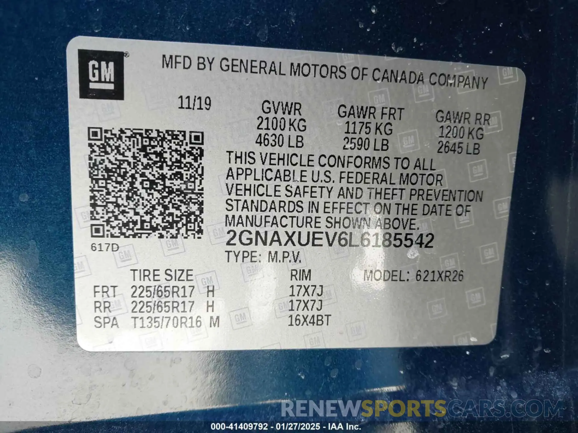 9 Фотография поврежденного автомобиля 2GNAXUEV6L6185542 CHEVROLET EQUINOX 2020