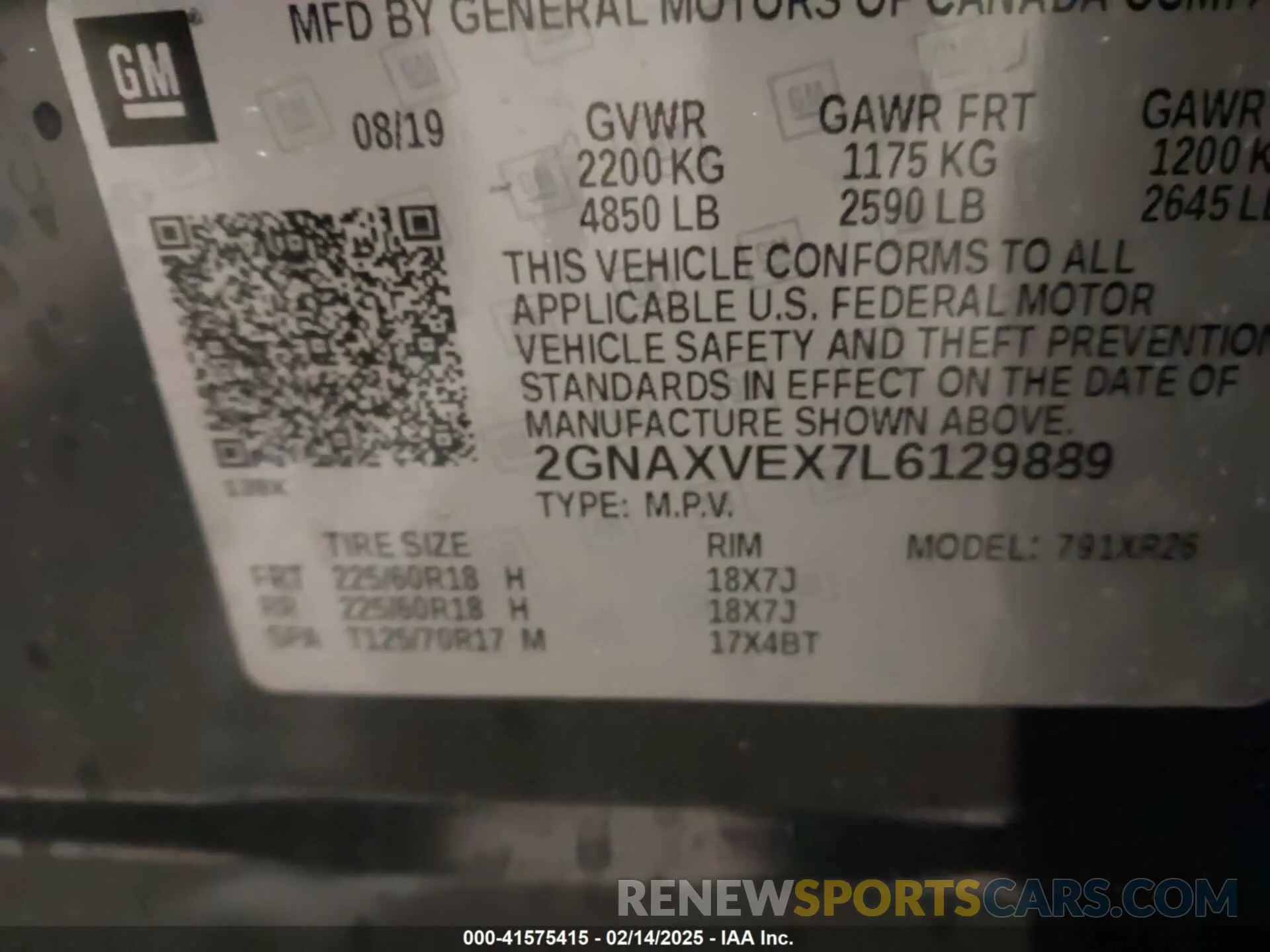 9 Фотография поврежденного автомобиля 2GNAXVEX7L6129889 CHEVROLET EQUINOX 2020