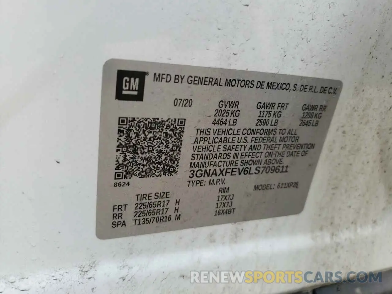 13 Фотография поврежденного автомобиля 3GNAXFEV6LS709611 CHEVROLET EQUINOX 2020