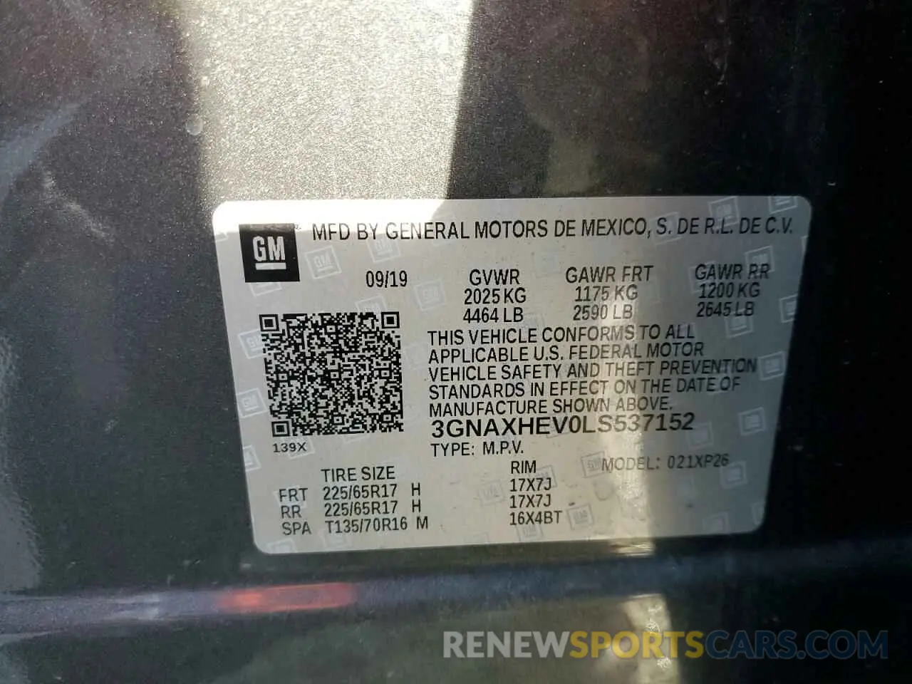 13 Photograph of a damaged car 3GNAXHEV0LS537152 CHEVROLET EQUINOX 2020