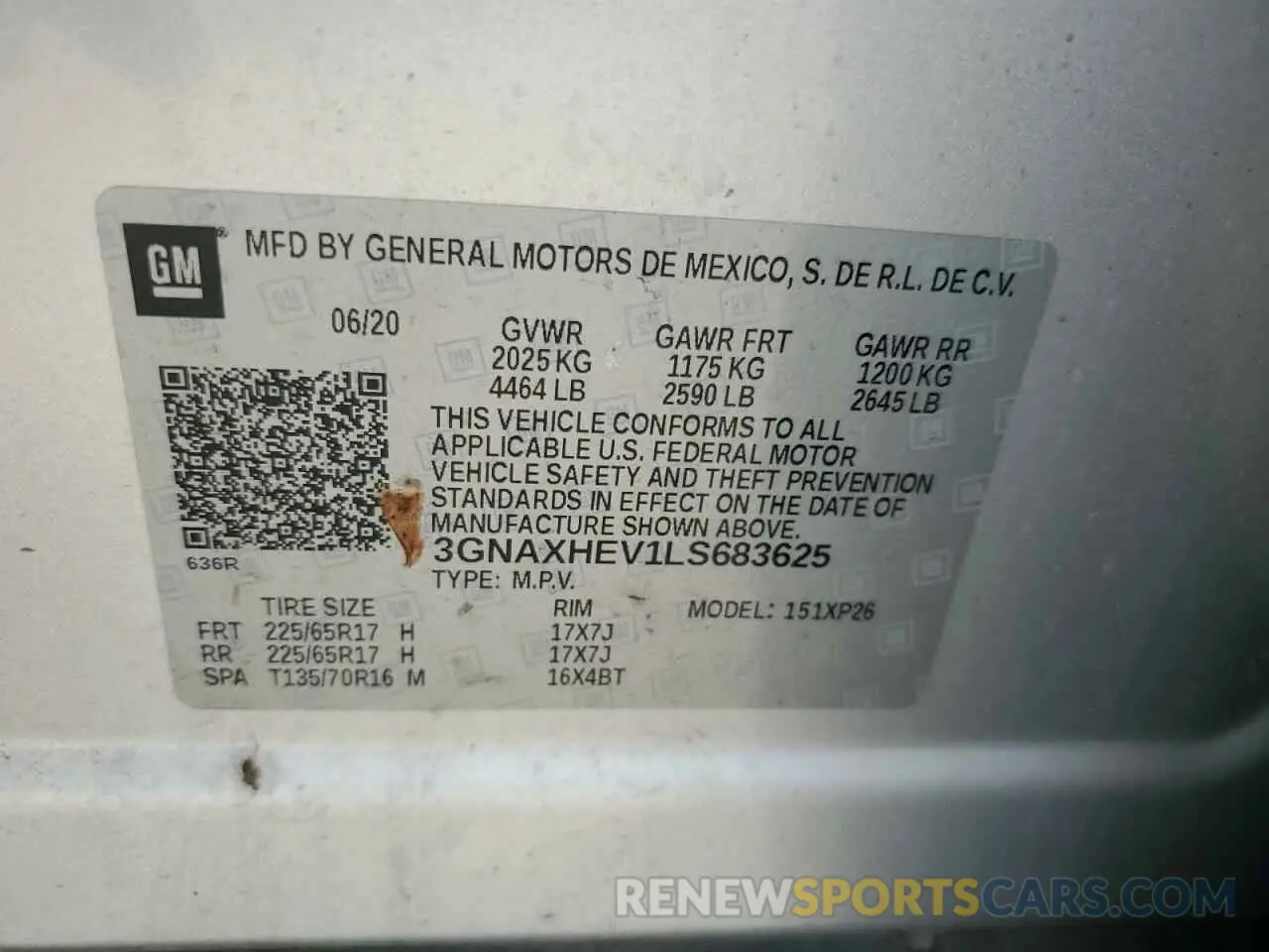 13 Photograph of a damaged car 3GNAXHEV1LS683625 CHEVROLET EQUINOX 2020