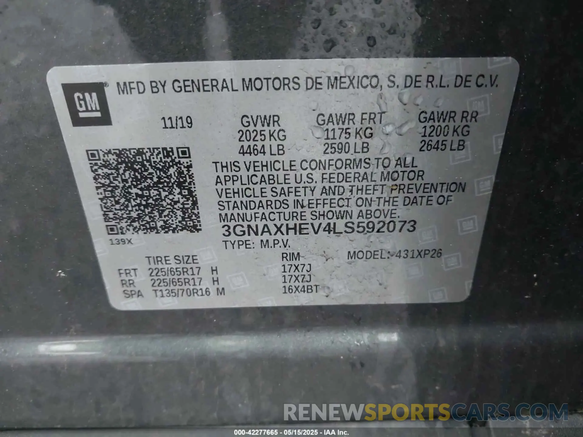 9 Фотография поврежденного автомобиля 3GNAXHEV4LS592073 CHEVROLET EQUINOX 2020