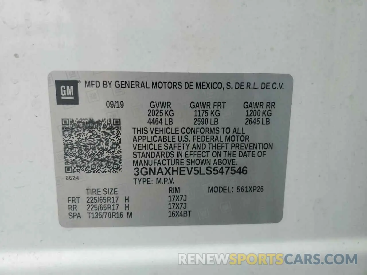 13 Photograph of a damaged car 3GNAXHEV5LS547546 CHEVROLET EQUINOX 2020