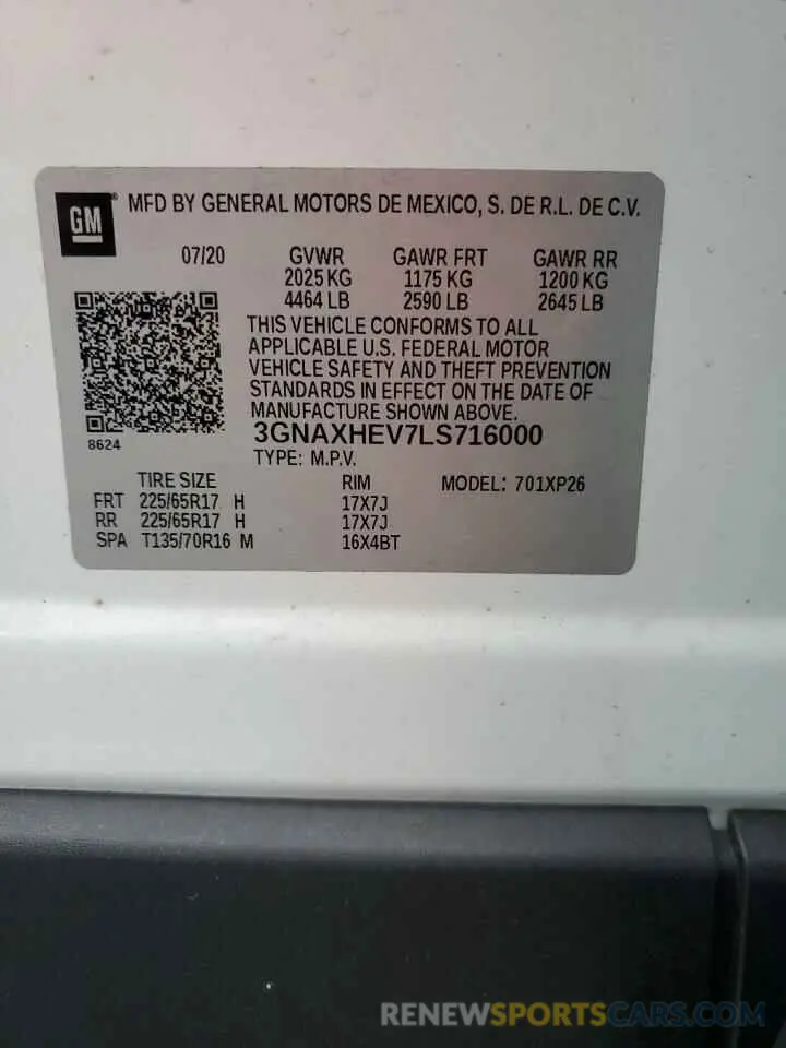 15 Фотография поврежденного автомобиля 3GNAXHEV7LS716000 CHEVROLET EQUINOX 2020