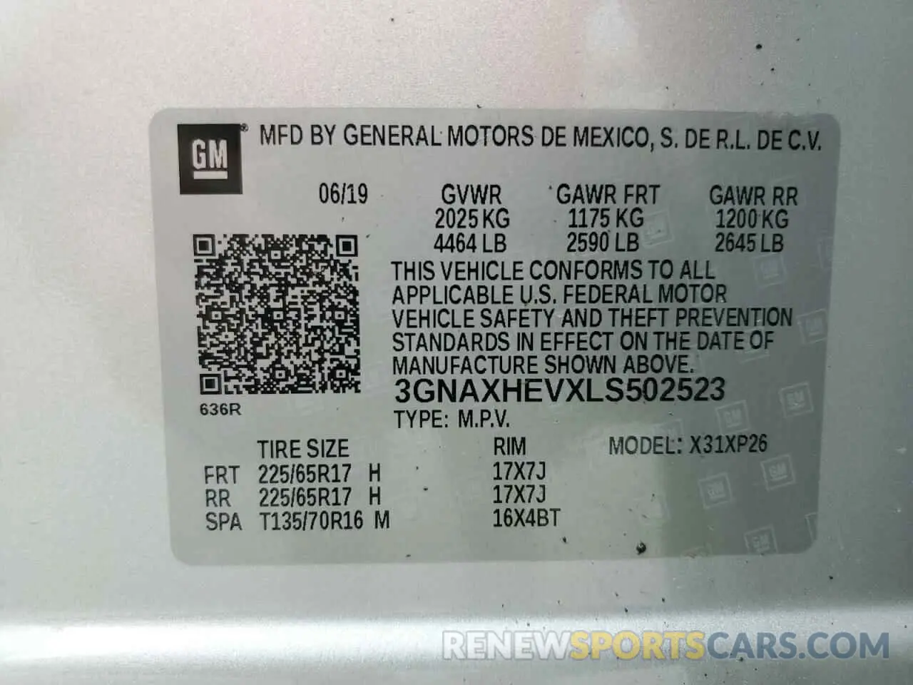 13 Фотография поврежденного автомобиля 3GNAXHEVXLS502523 CHEVROLET EQUINOX 2020