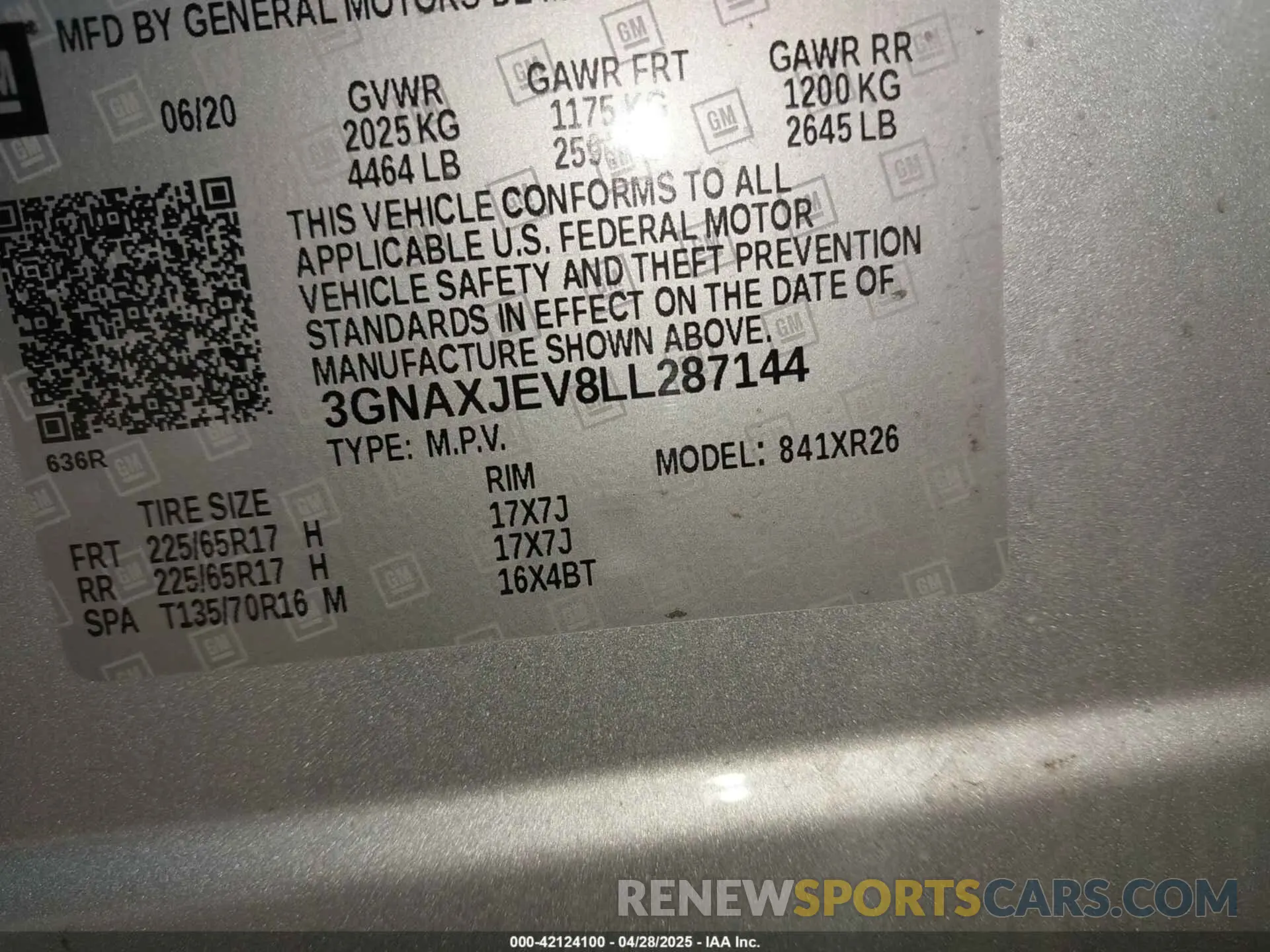 9 Photograph of a damaged car 3GNAXJEV8LL287144 CHEVROLET EQUINOX 2020