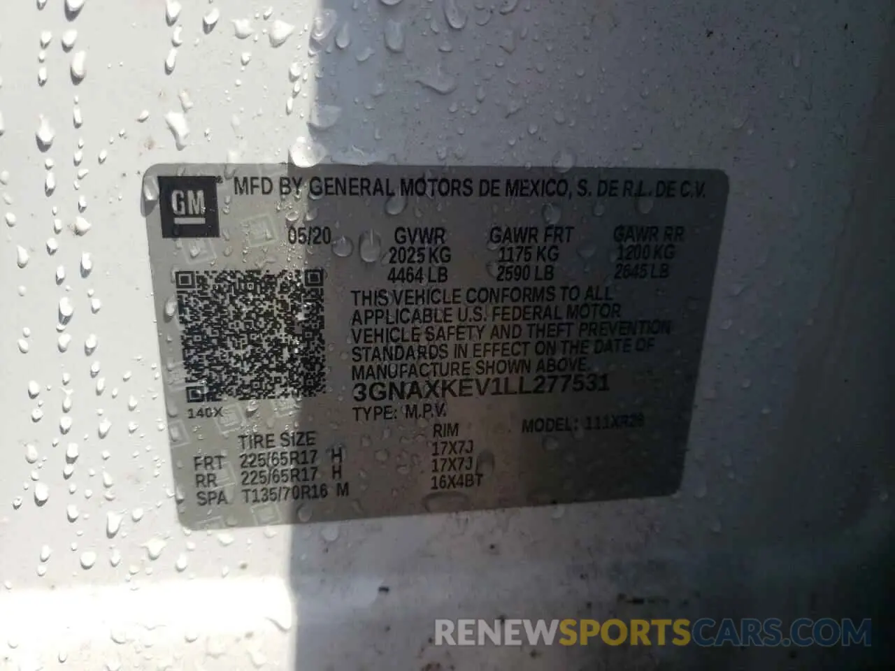 13 Photograph of a damaged car 3GNAXKEV1LL277531 CHEVROLET EQUINOX 2020