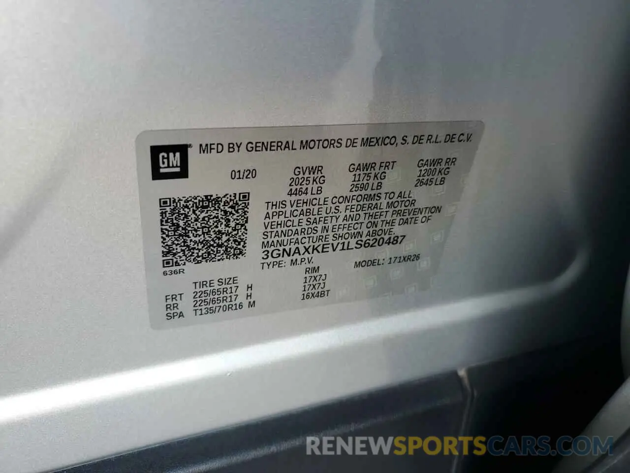 15 Photograph of a damaged car 3GNAXKEV1LS620487 CHEVROLET EQUINOX 2020
