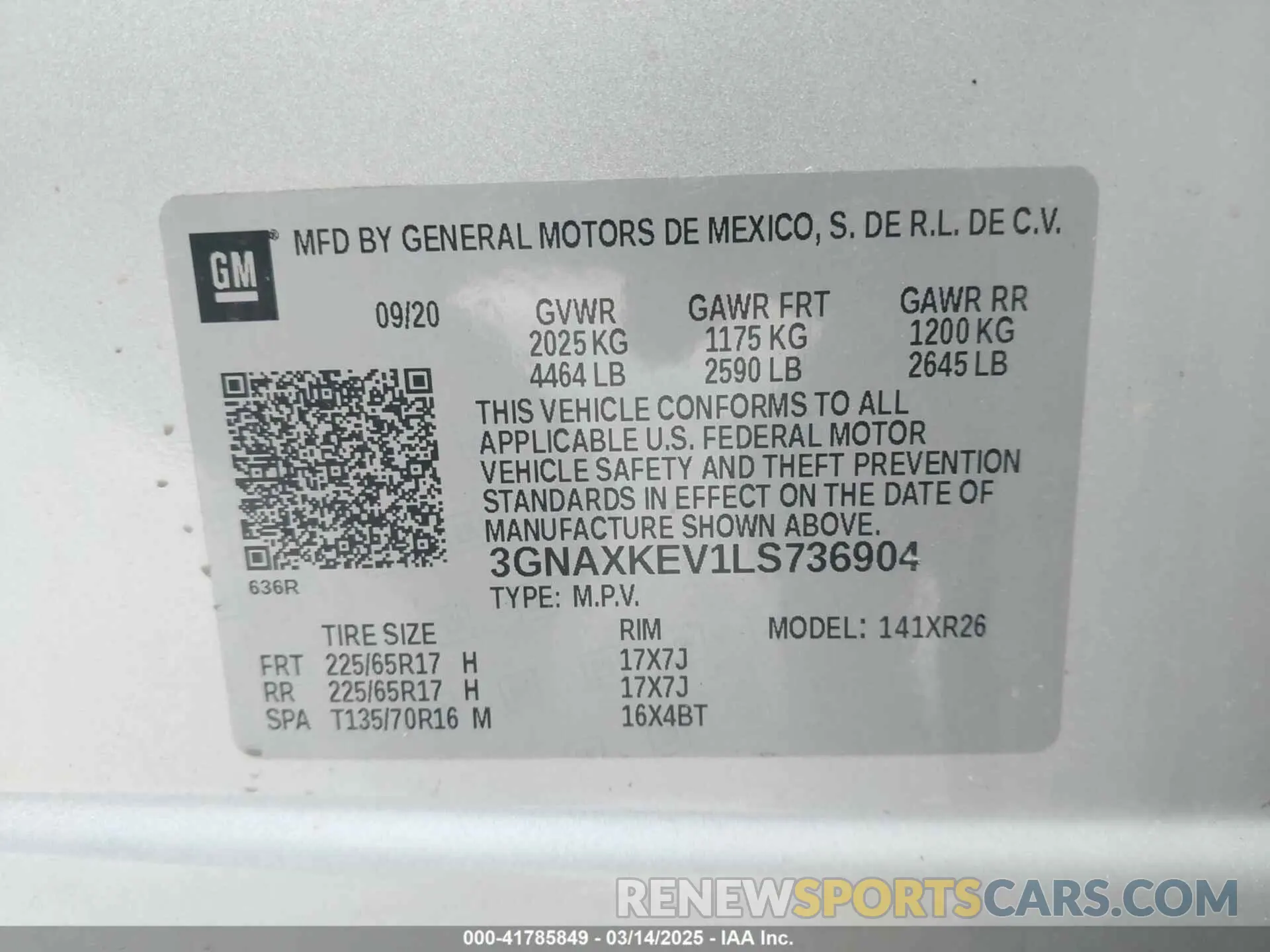 9 Фотография поврежденного автомобиля 3GNAXKEV1LS736904 CHEVROLET EQUINOX 2020