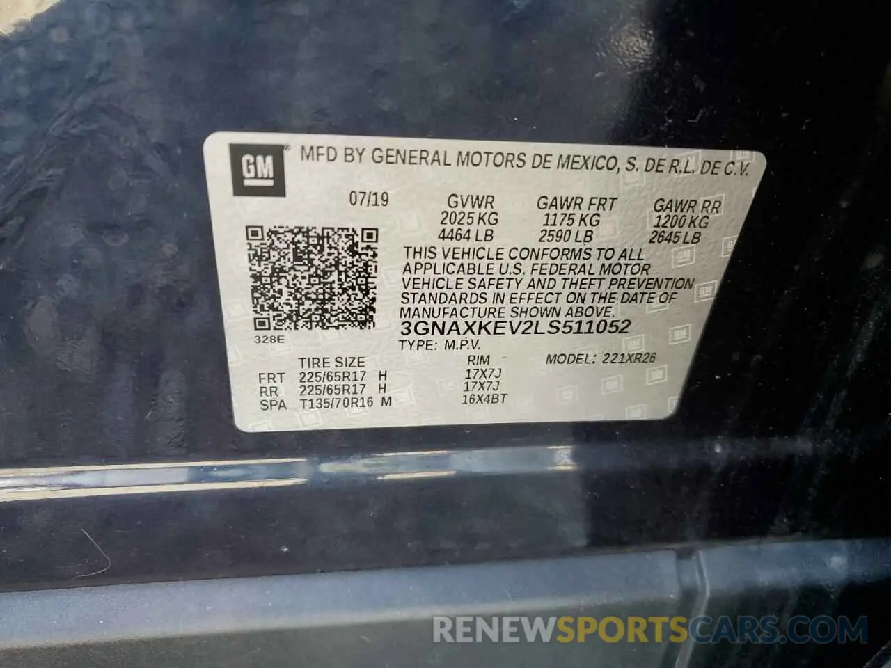 15 Фотография поврежденного автомобиля 3GNAXKEV2LS511052 CHEVROLET EQUINOX 2020