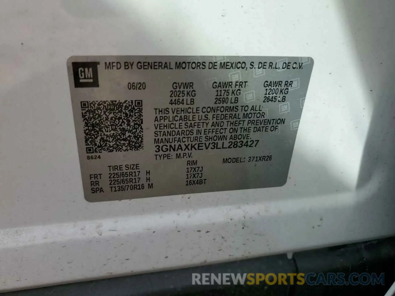 13 Photograph of a damaged car 3GNAXKEV3LL283427 CHEVROLET EQUINOX 2020