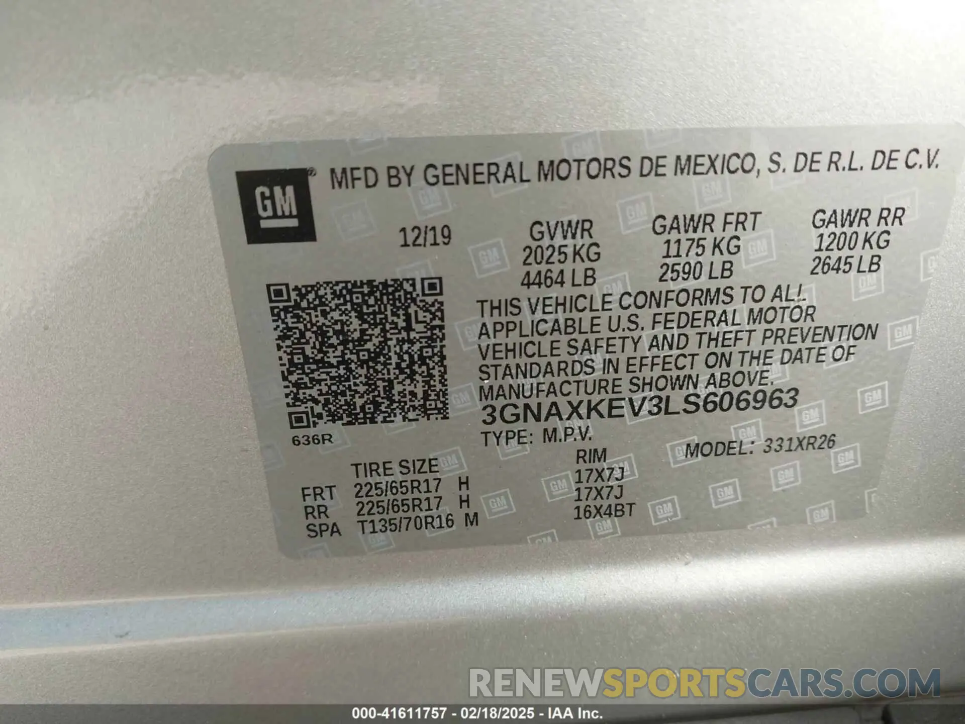 9 Фотография поврежденного автомобиля 3GNAXKEV3LS606963 CHEVROLET EQUINOX 2020