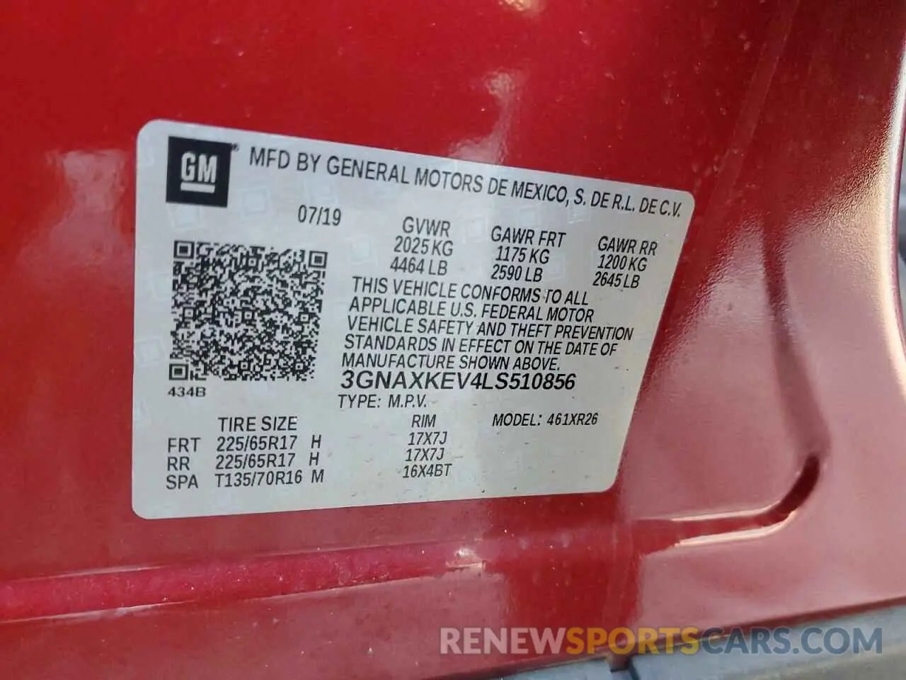 13 Фотография поврежденного автомобиля 3GNAXKEV4LS510856 CHEVROLET EQUINOX 2020