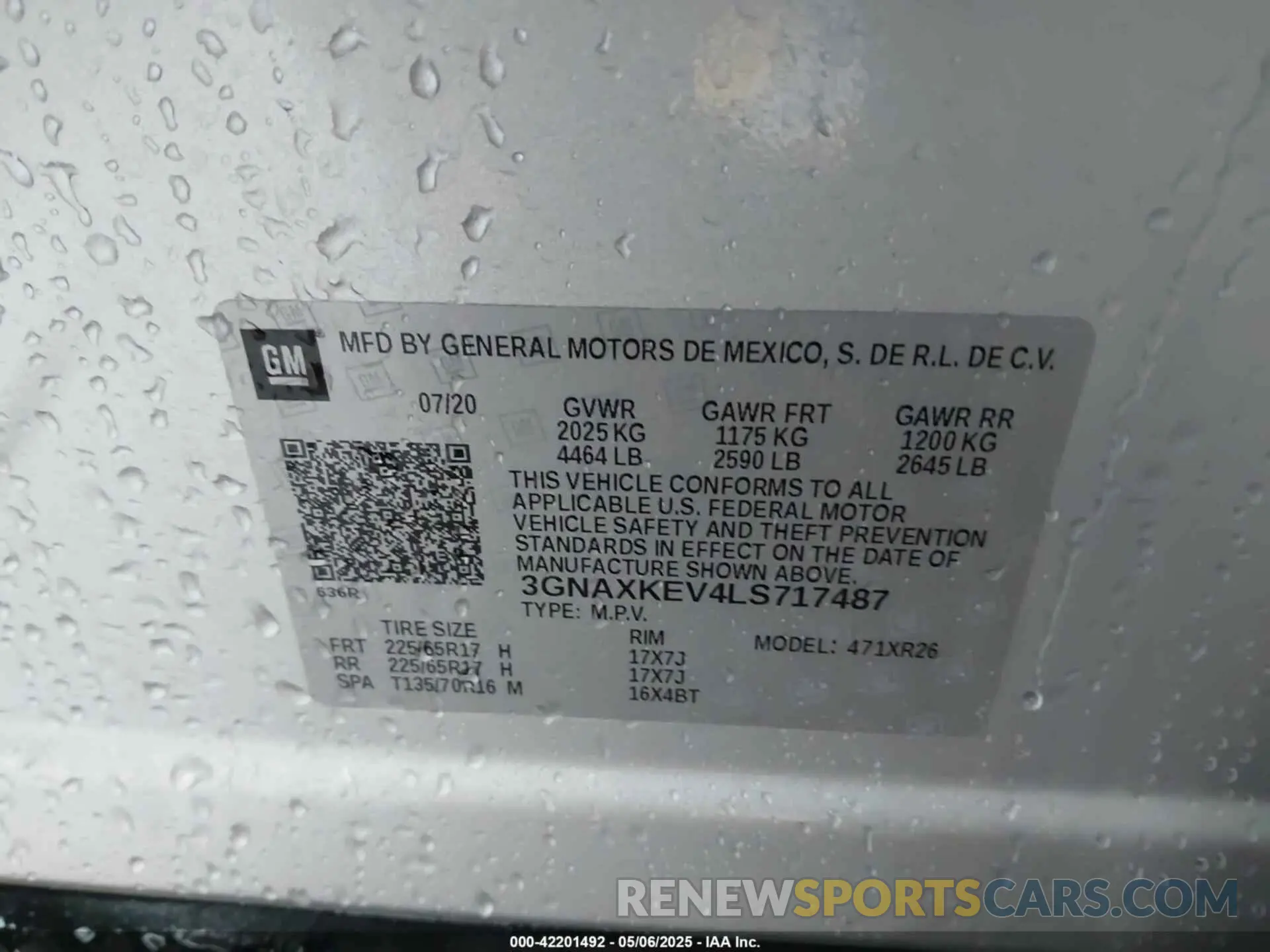 9 Photograph of a damaged car 3GNAXKEV4LS717487 CHEVROLET EQUINOX 2020