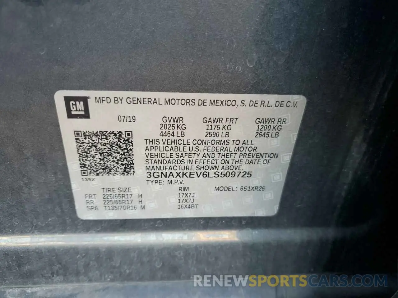 14 Photograph of a damaged car 3GNAXKEV6LS509725 CHEVROLET EQUINOX 2020