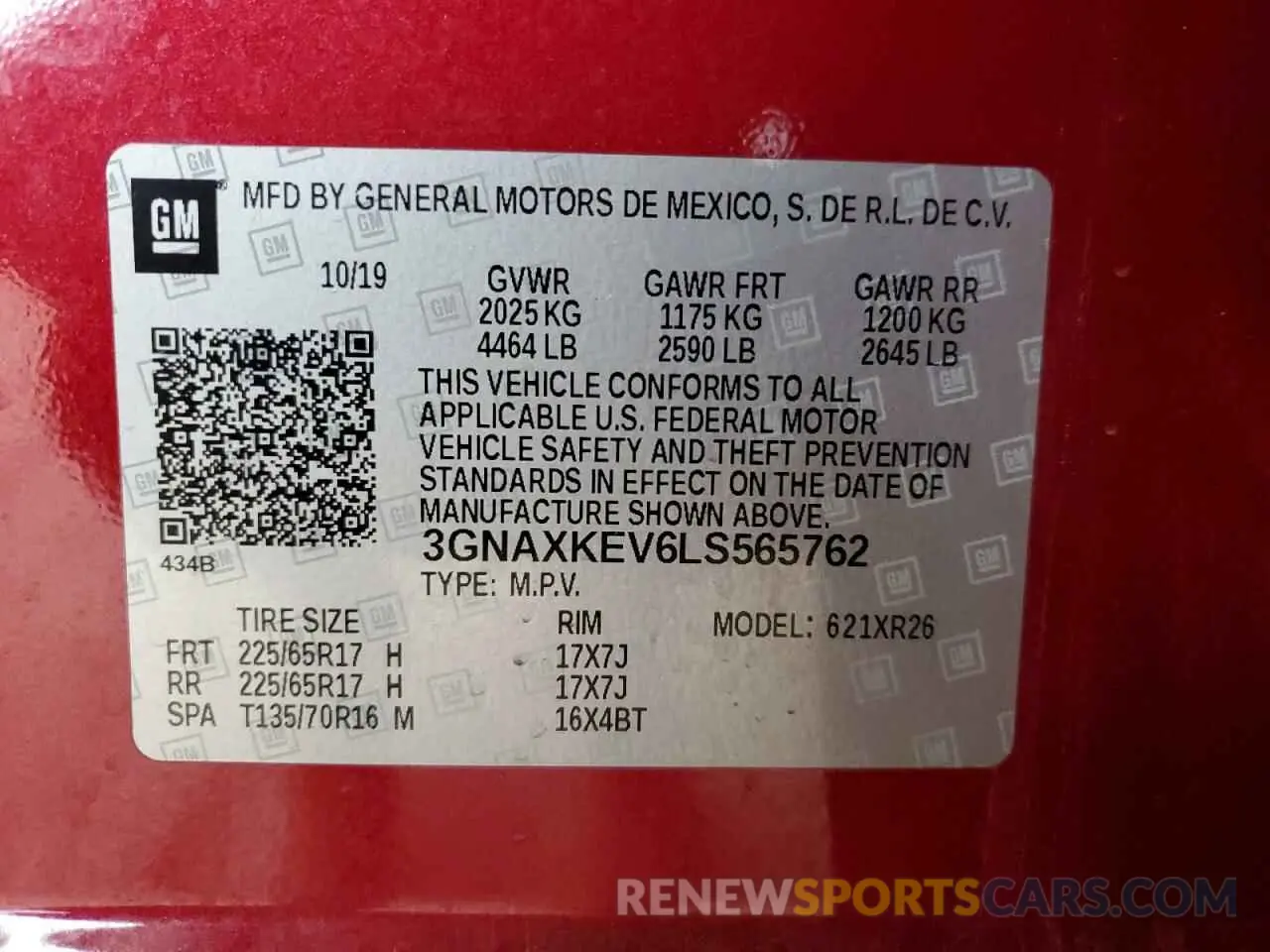 12 Photograph of a damaged car 3GNAXKEV6LS565762 CHEVROLET EQUINOX 2020