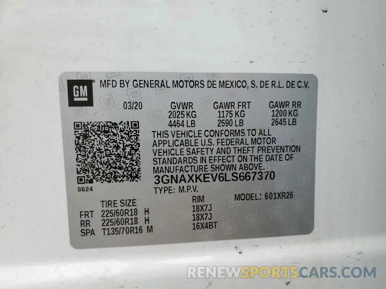 13 Photograph of a damaged car 3GNAXKEV6LS667370 CHEVROLET EQUINOX 2020