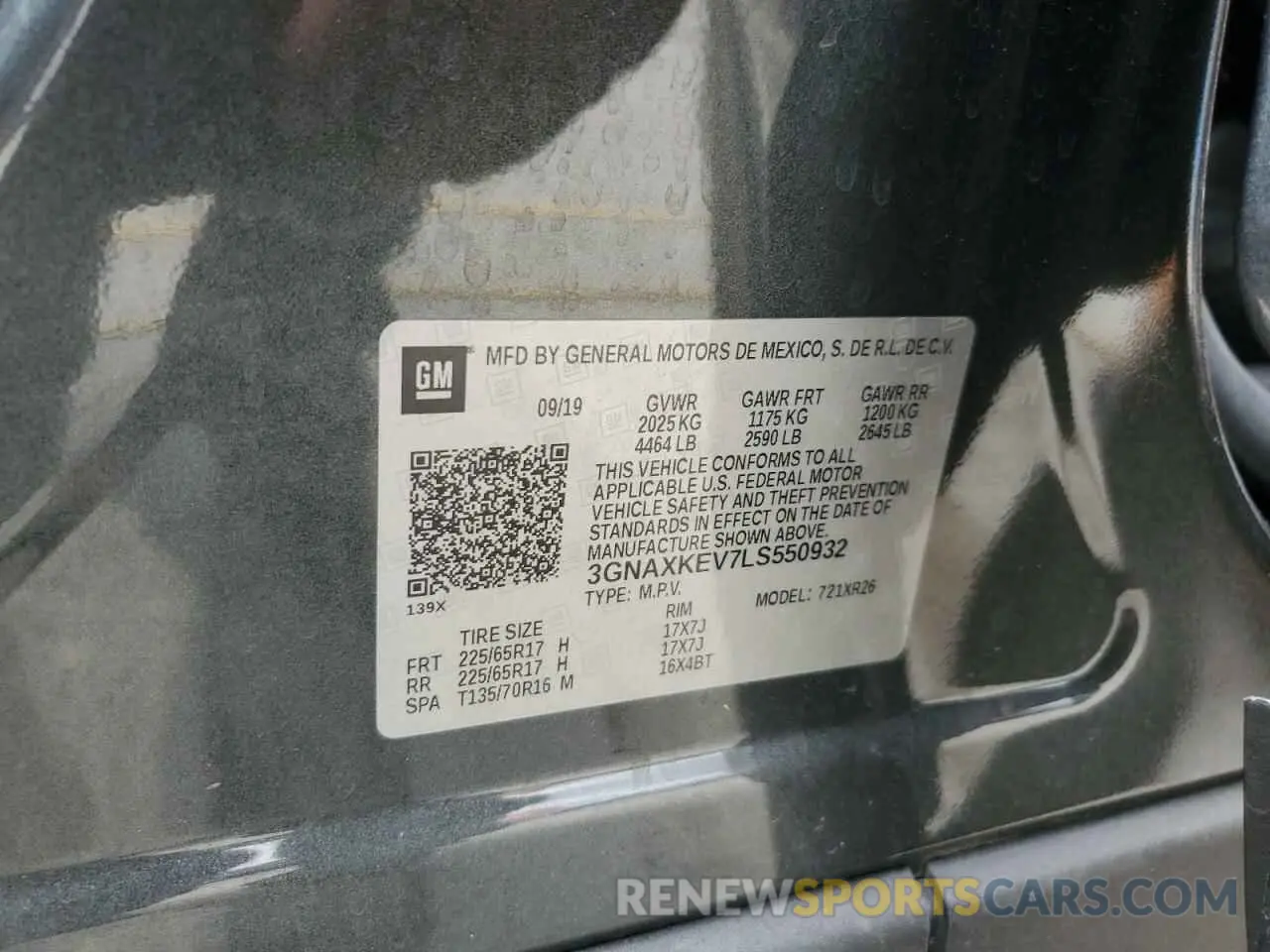 13 Photograph of a damaged car 3GNAXKEV7LS550932 CHEVROLET EQUINOX 2020