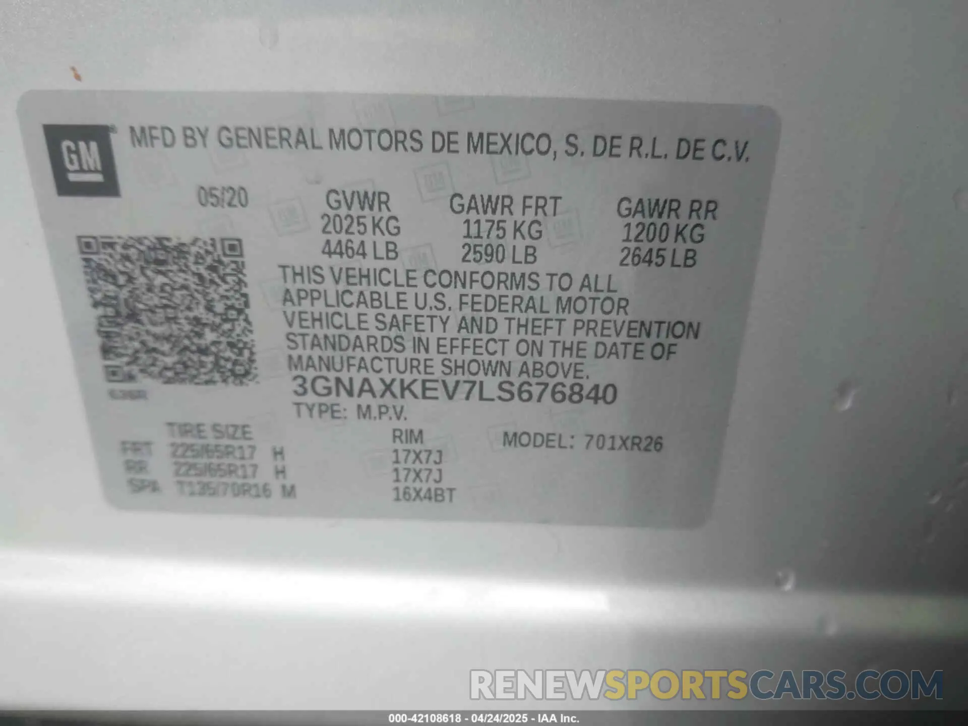 9 Photograph of a damaged car 3GNAXKEV7LS676840 CHEVROLET EQUINOX 2020