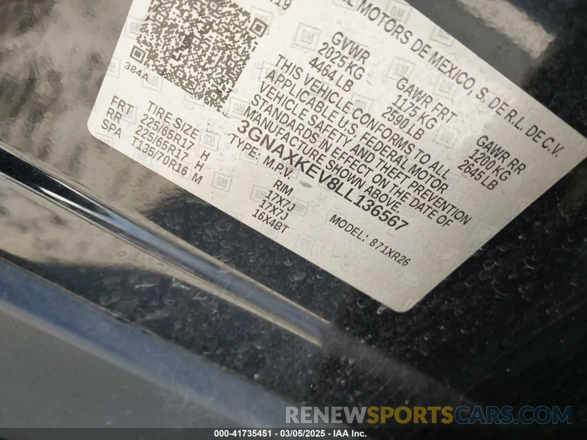 9 Photograph of a damaged car 3GNAXKEV8LL136567 CHEVROLET EQUINOX 2020