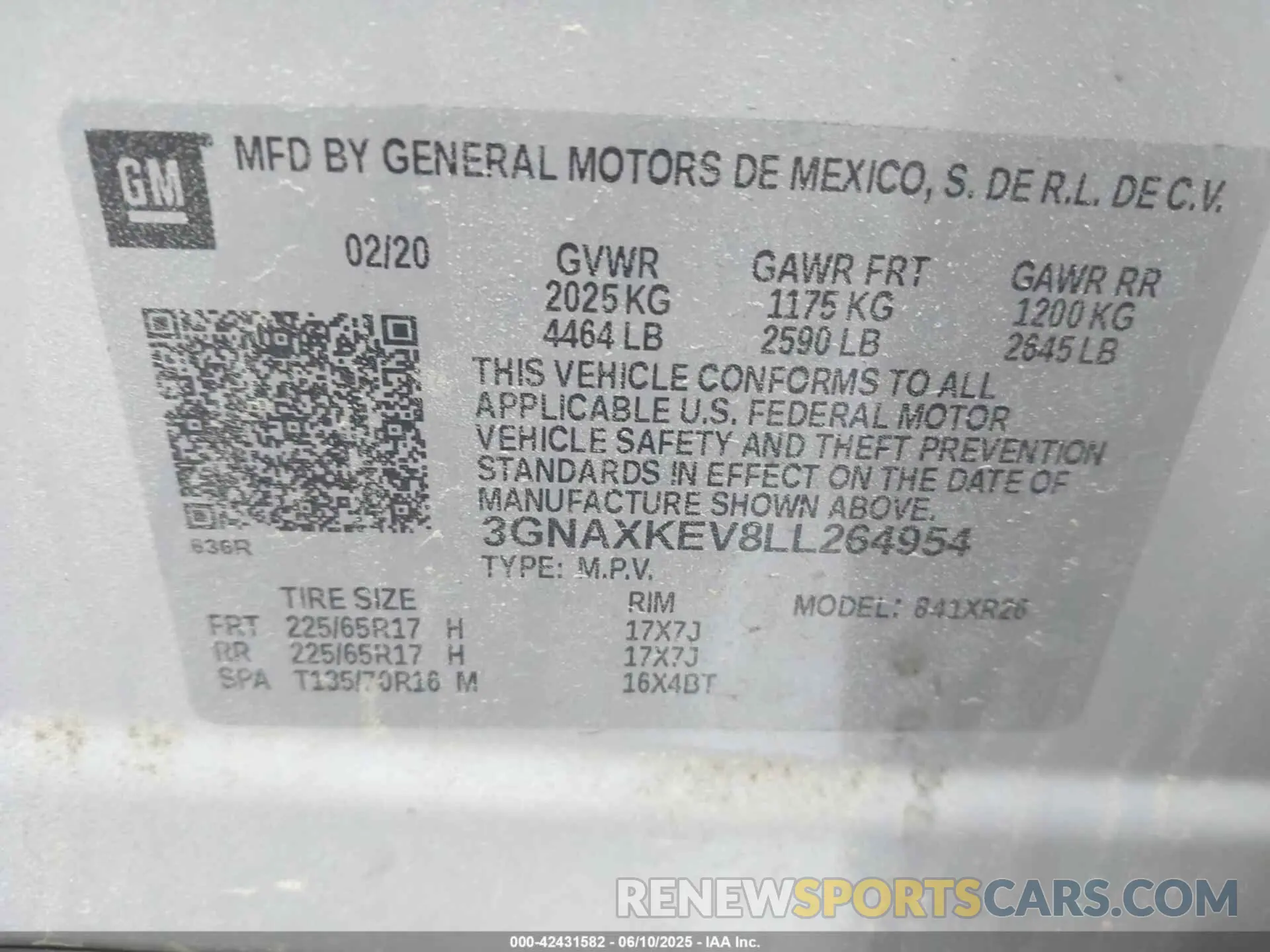 9 Photograph of a damaged car 3GNAXKEV8LL264954 CHEVROLET EQUINOX 2020