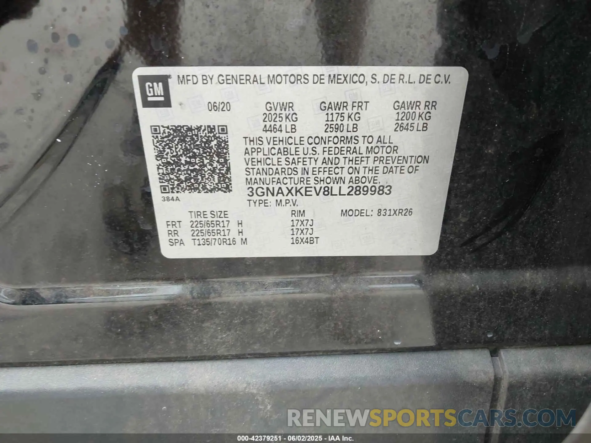 9 Photograph of a damaged car 3GNAXKEV8LL289983 CHEVROLET EQUINOX 2020