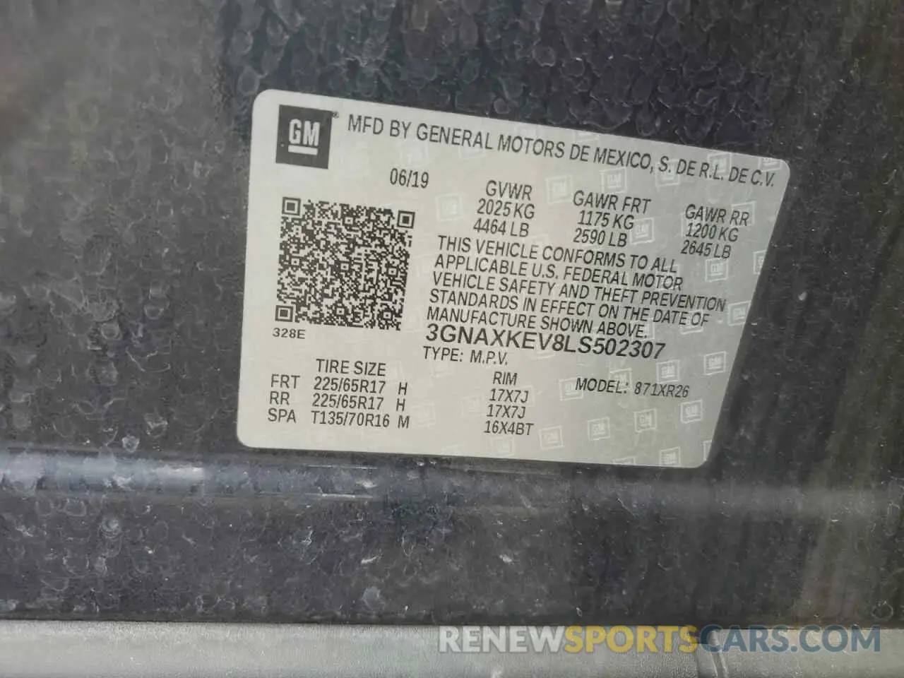 12 Photograph of a damaged car 3GNAXKEV8LS502307 CHEVROLET EQUINOX 2020