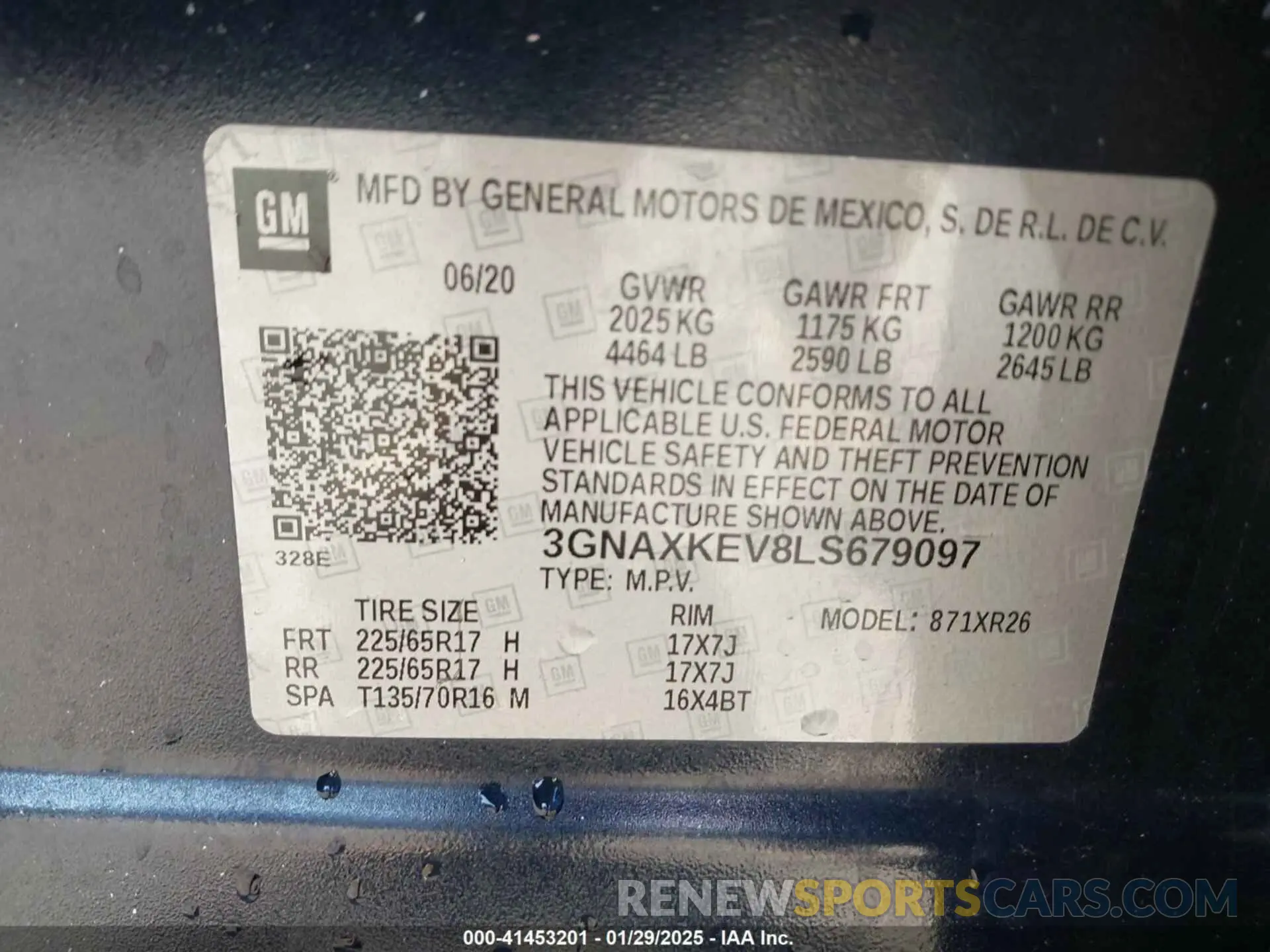 9 Photograph of a damaged car 3GNAXKEV8LS679097 CHEVROLET EQUINOX 2020