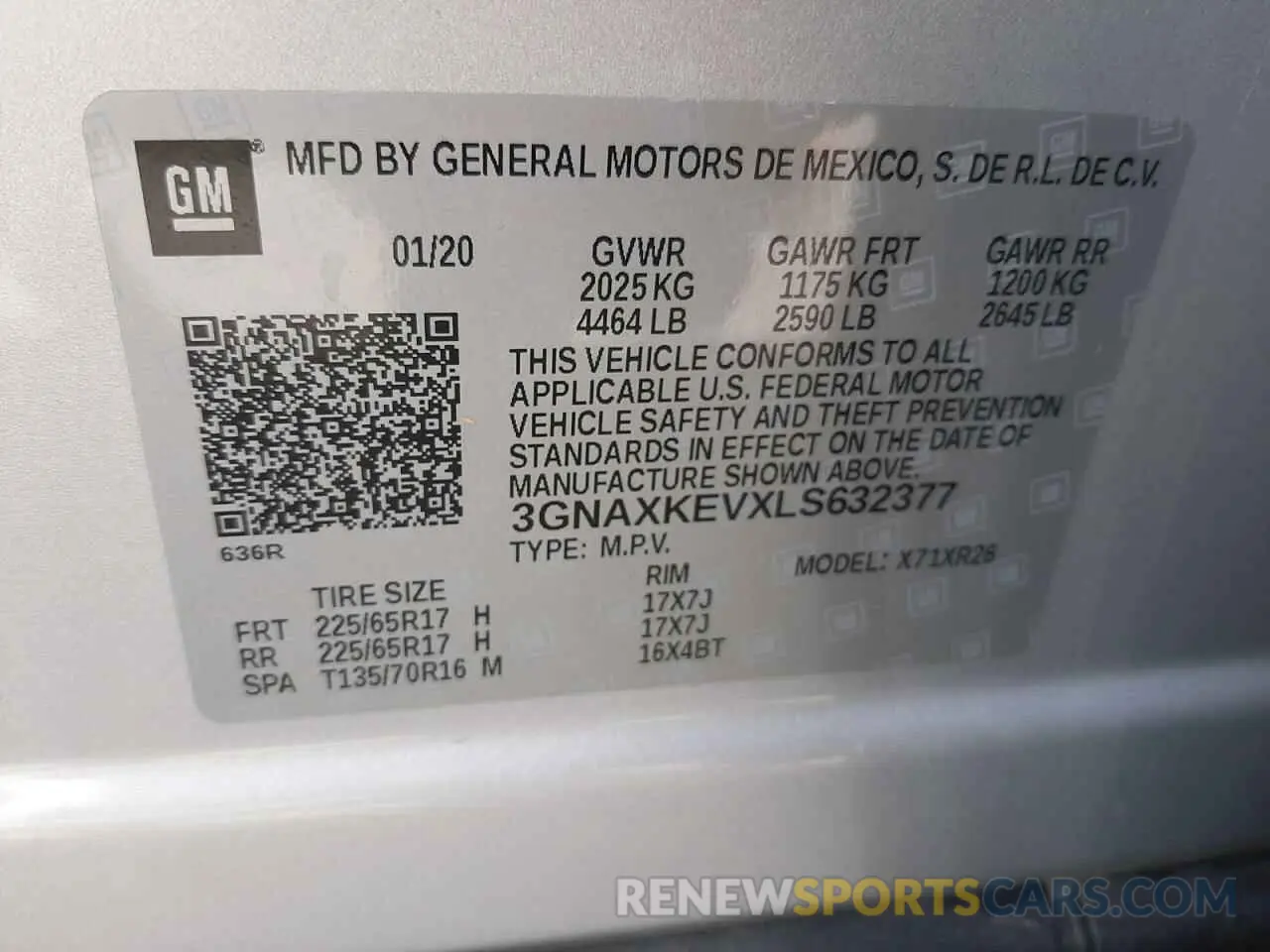 13 Photograph of a damaged car 3GNAXKEVXLS632377 CHEVROLET EQUINOX 2020