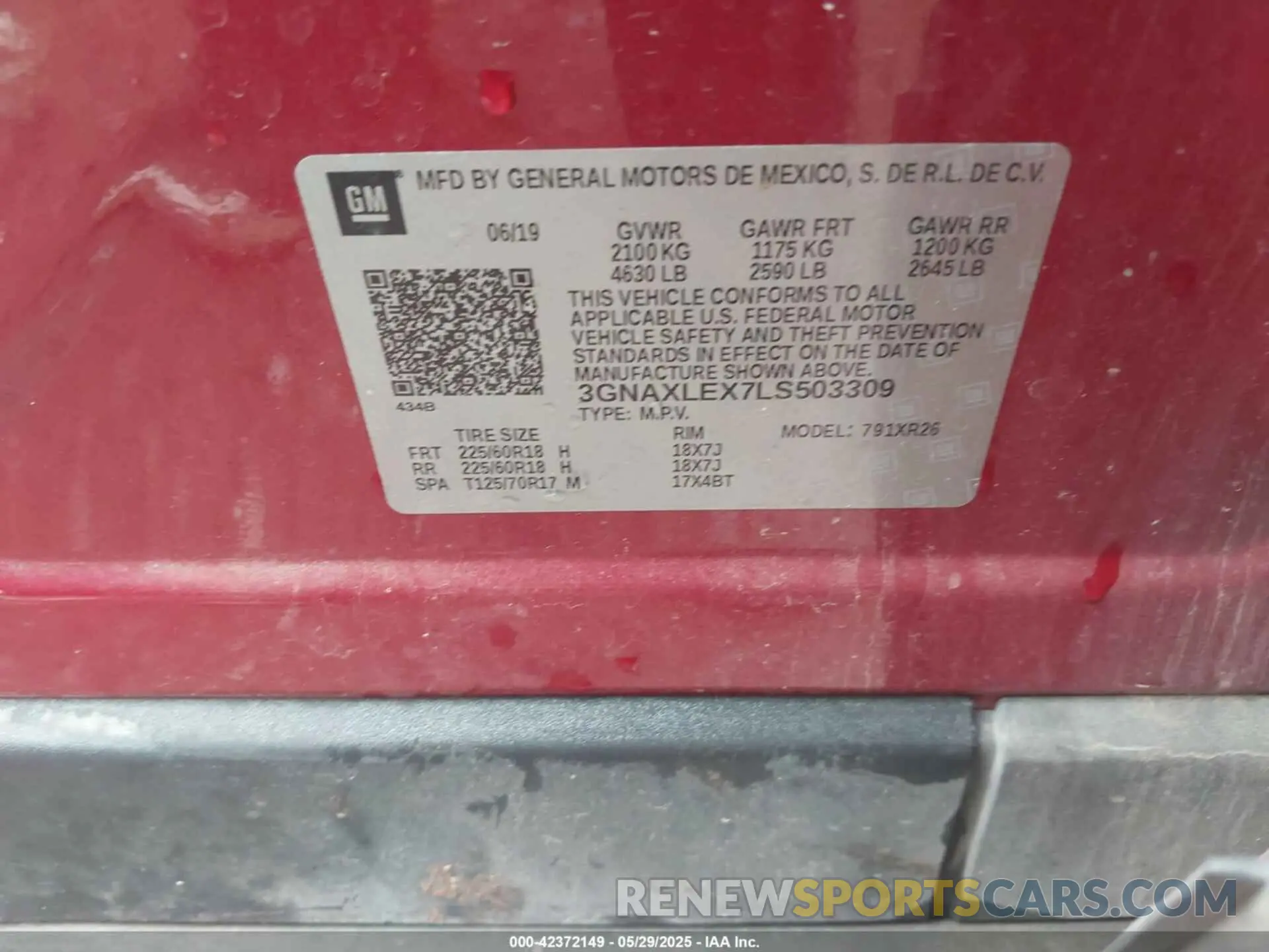 9 Photograph of a damaged car 3GNAXLEX7LS503309 CHEVROLET EQUINOX 2020