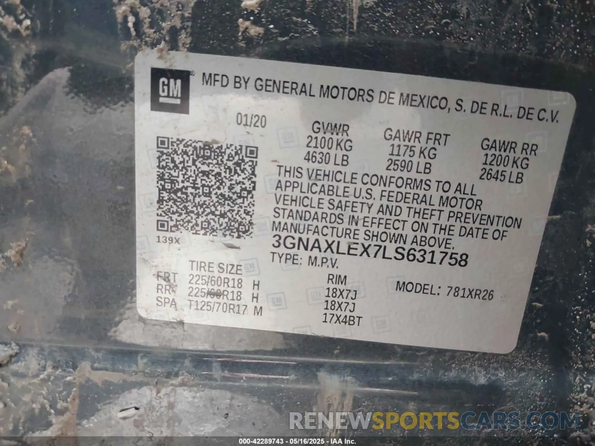 9 Photograph of a damaged car 3GNAXLEX7LS631758 CHEVROLET EQUINOX 2020