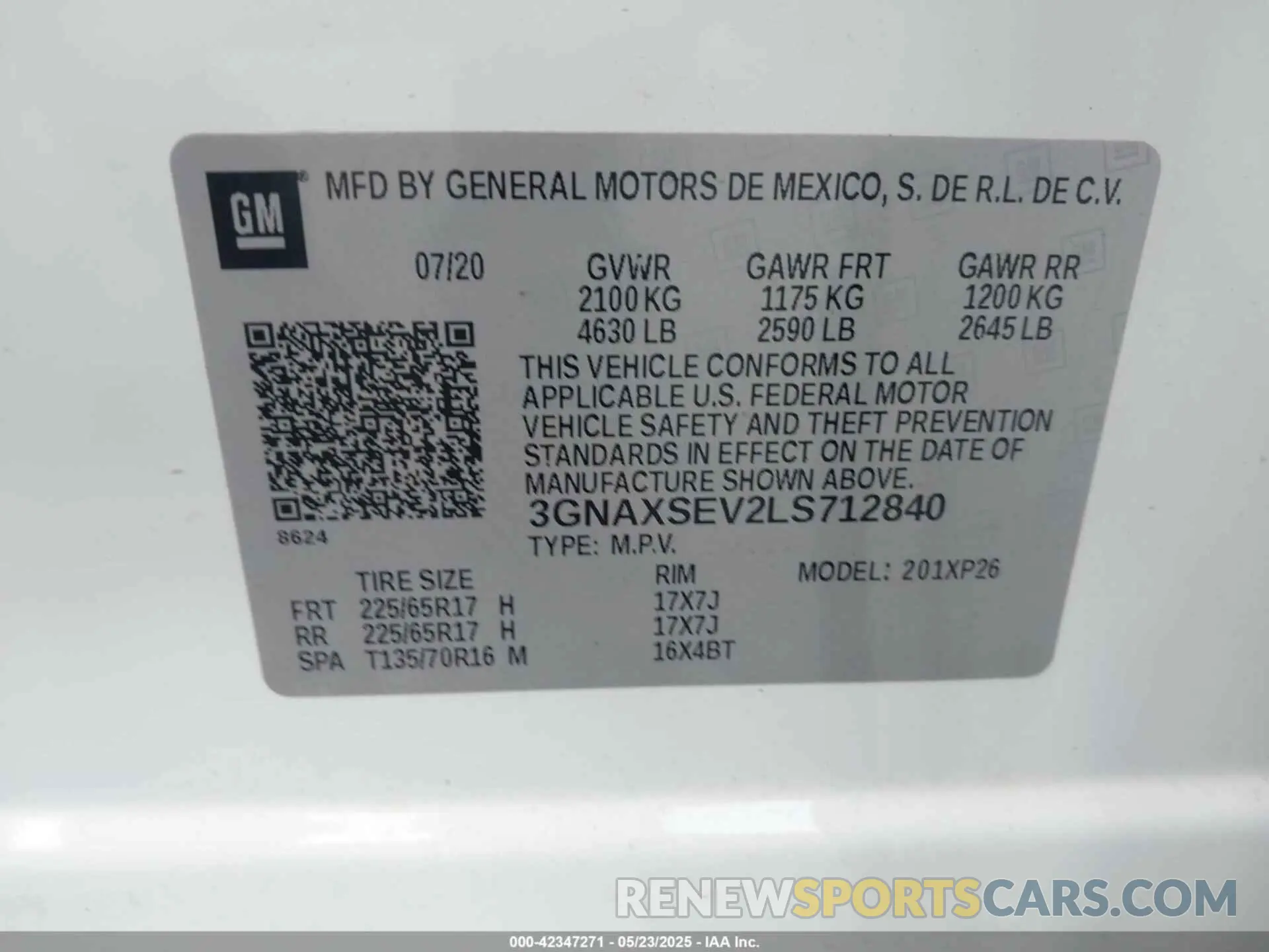 9 Фотография поврежденного автомобиля 3GNAXSEV2LS712840 CHEVROLET EQUINOX 2020