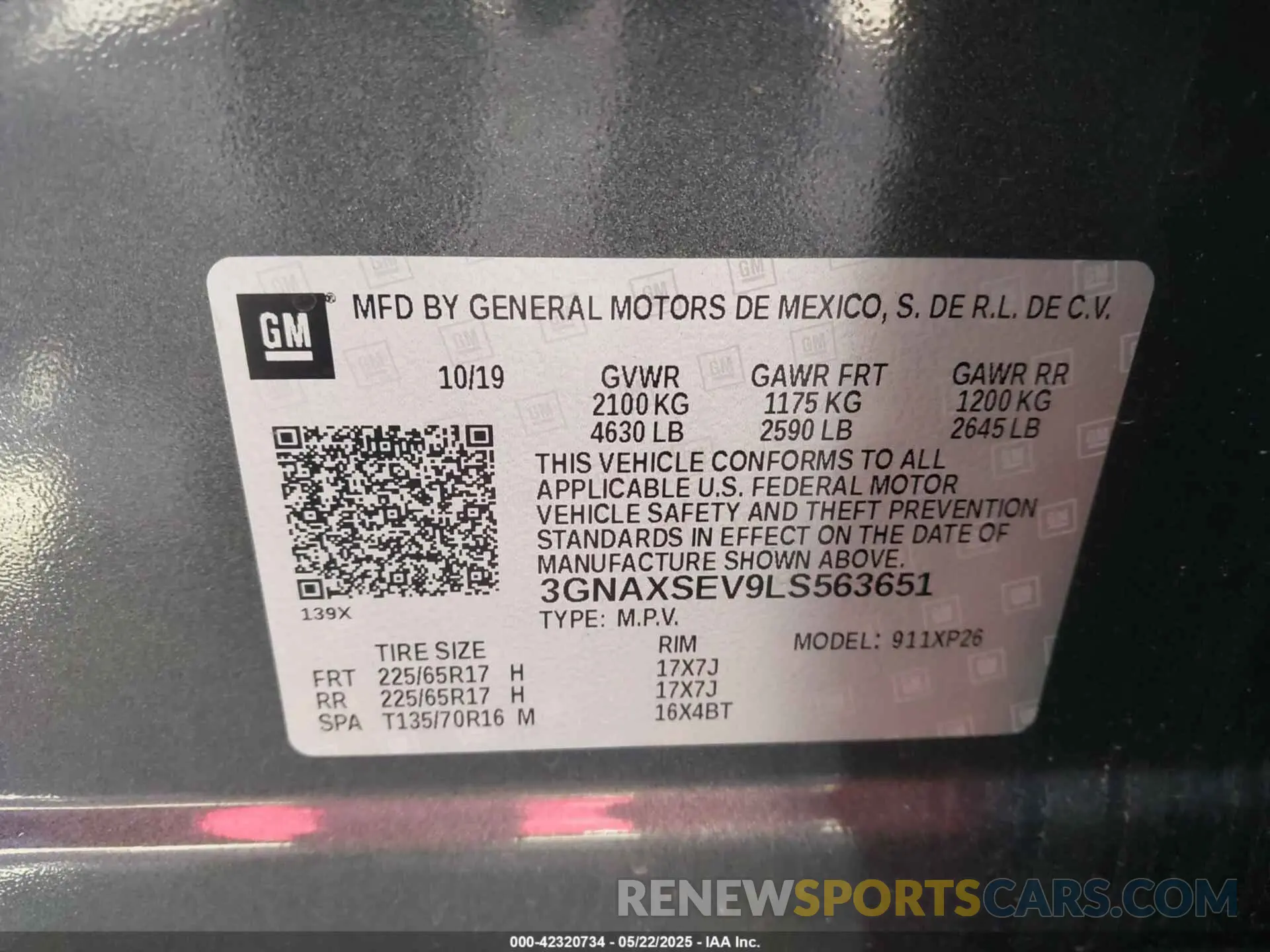 9 Фотография поврежденного автомобиля 3GNAXSEV9LS563651 CHEVROLET EQUINOX 2020