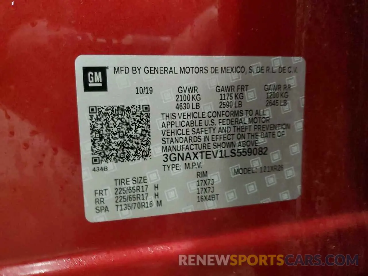 13 Фотография поврежденного автомобиля 3GNAXTEV1LS559082 CHEVROLET EQUINOX 2020