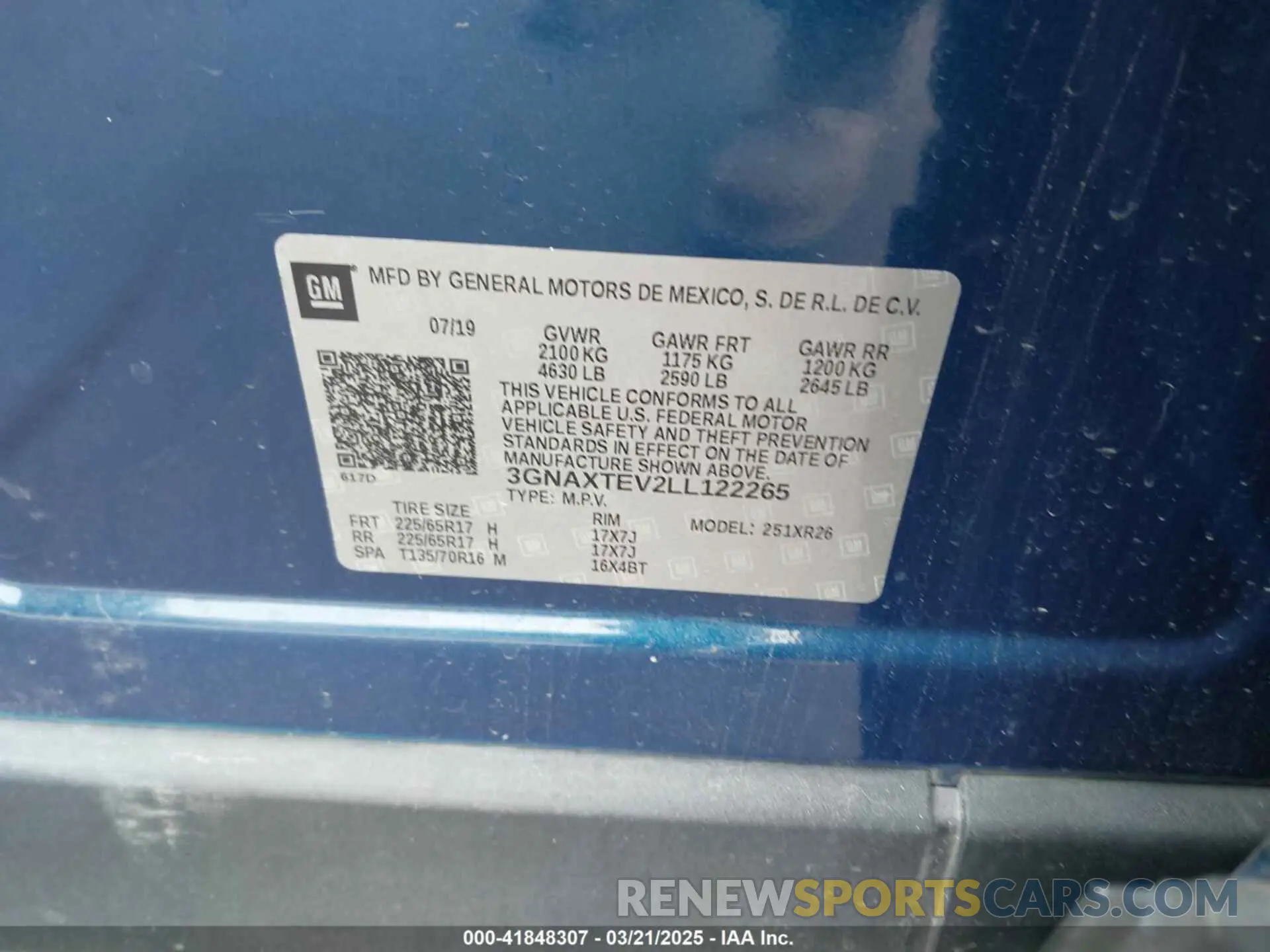 9 Photograph of a damaged car 3GNAXTEV2LL122265 CHEVROLET EQUINOX 2020