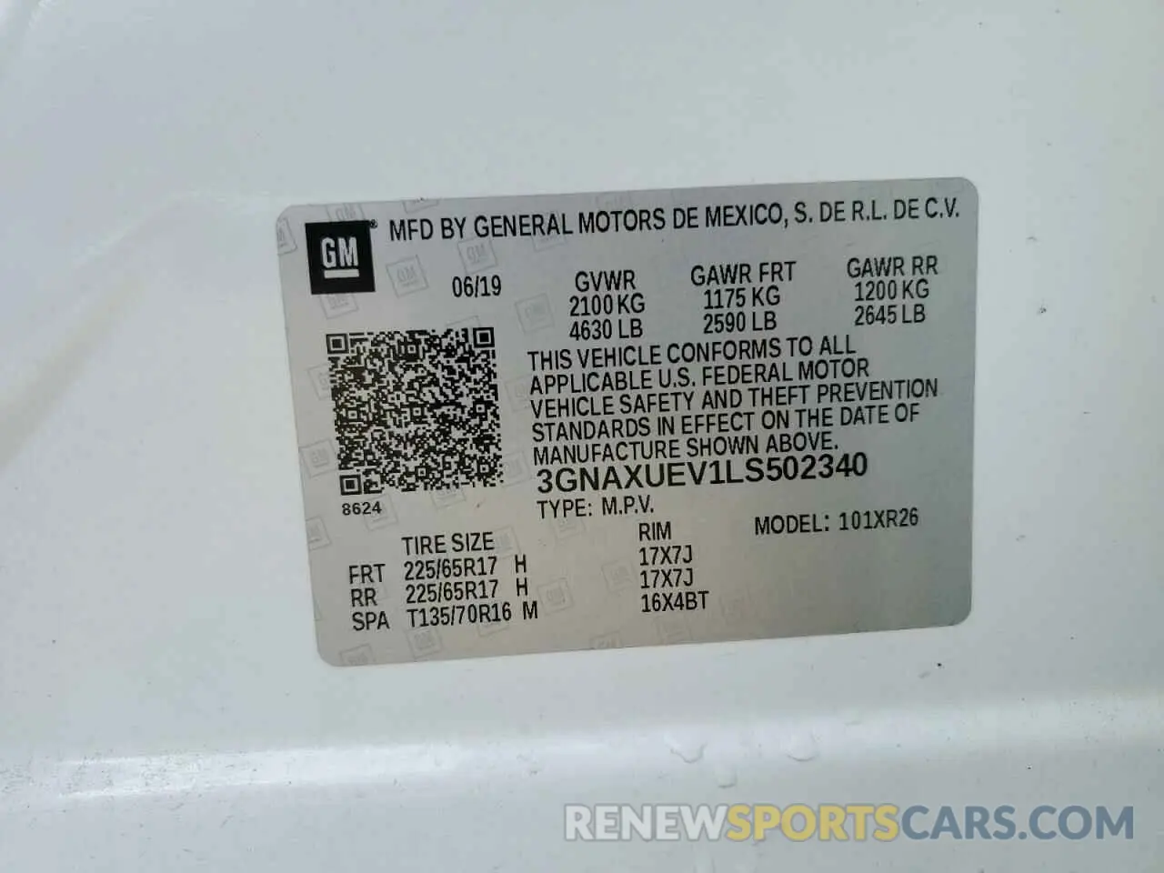 13 Photograph of a damaged car 3GNAXUEV1LS502340 CHEVROLET EQUINOX 2020