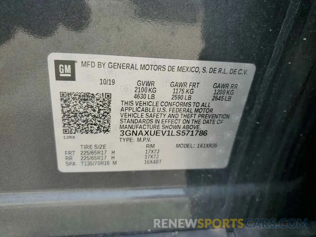 12 Photograph of a damaged car 3GNAXUEV1LS571786 CHEVROLET EQUINOX 2020