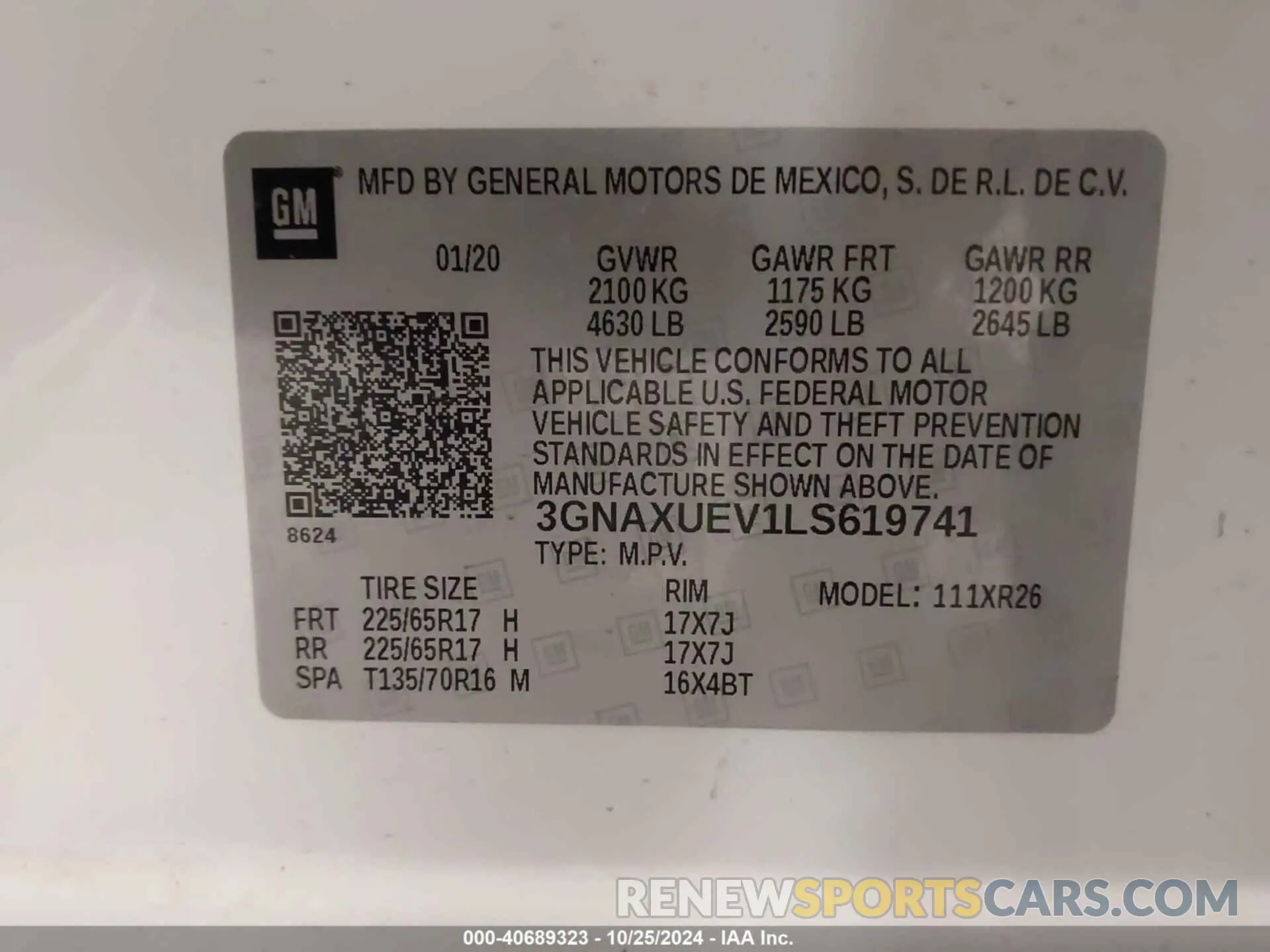 9 Photograph of a damaged car 3GNAXUEV1LS619741 CHEVROLET EQUINOX 2020