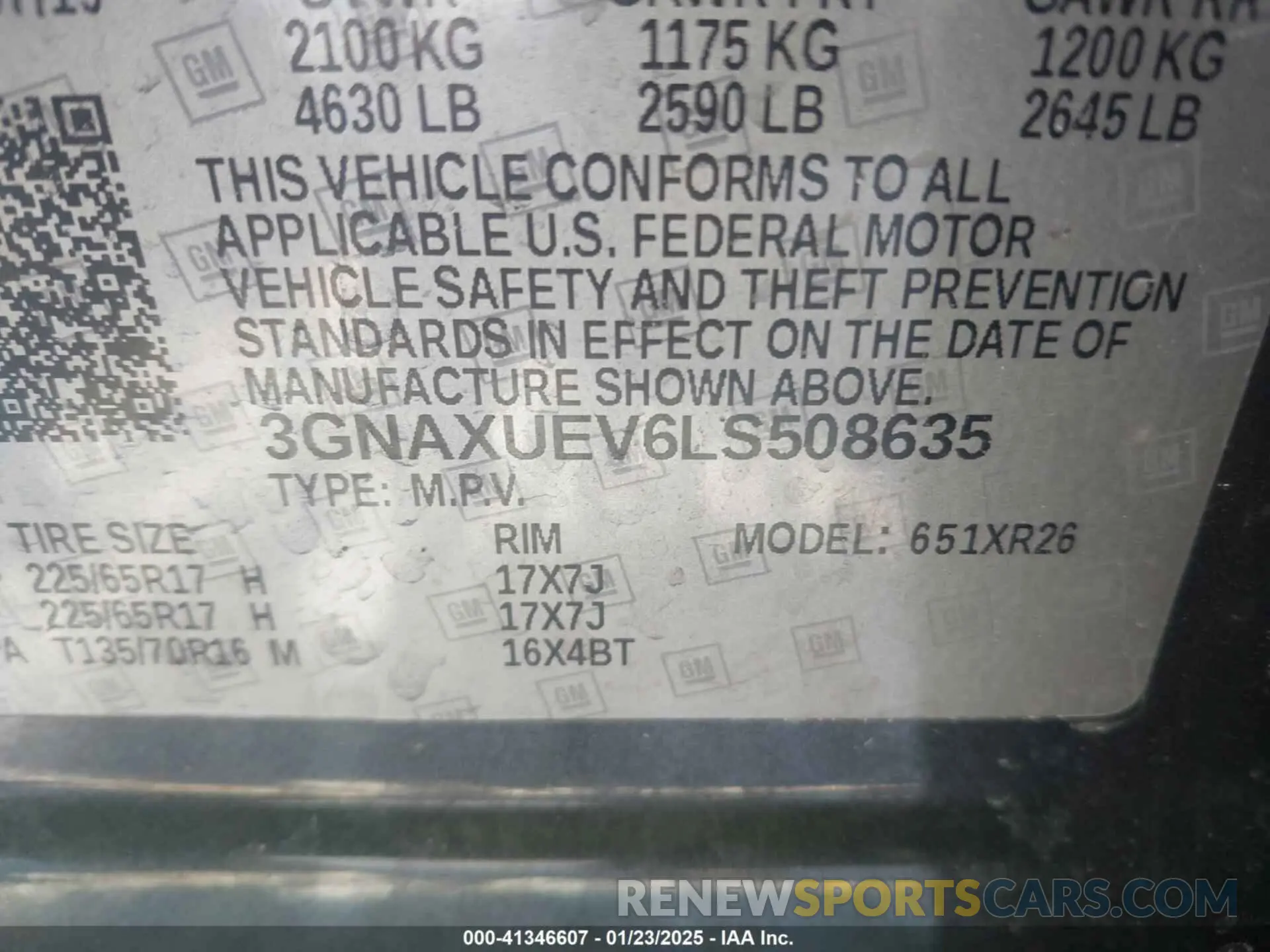 9 Photograph of a damaged car 3GNAXUEV6LS508635 CHEVROLET EQUINOX 2020