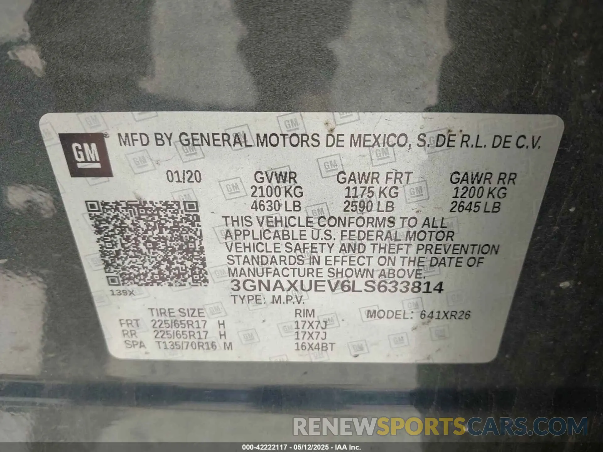 9 Photograph of a damaged car 3GNAXUEV6LS633814 CHEVROLET EQUINOX 2020