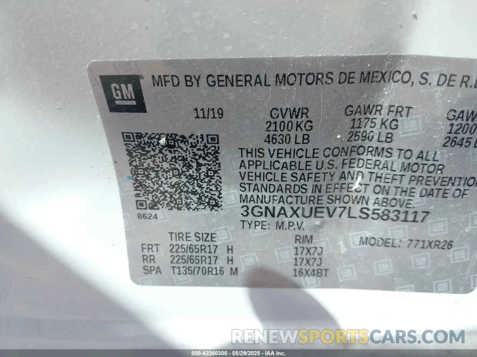 9 Фотография поврежденного автомобиля 3GNAXUEV7LS583117 CHEVROLET EQUINOX 2020