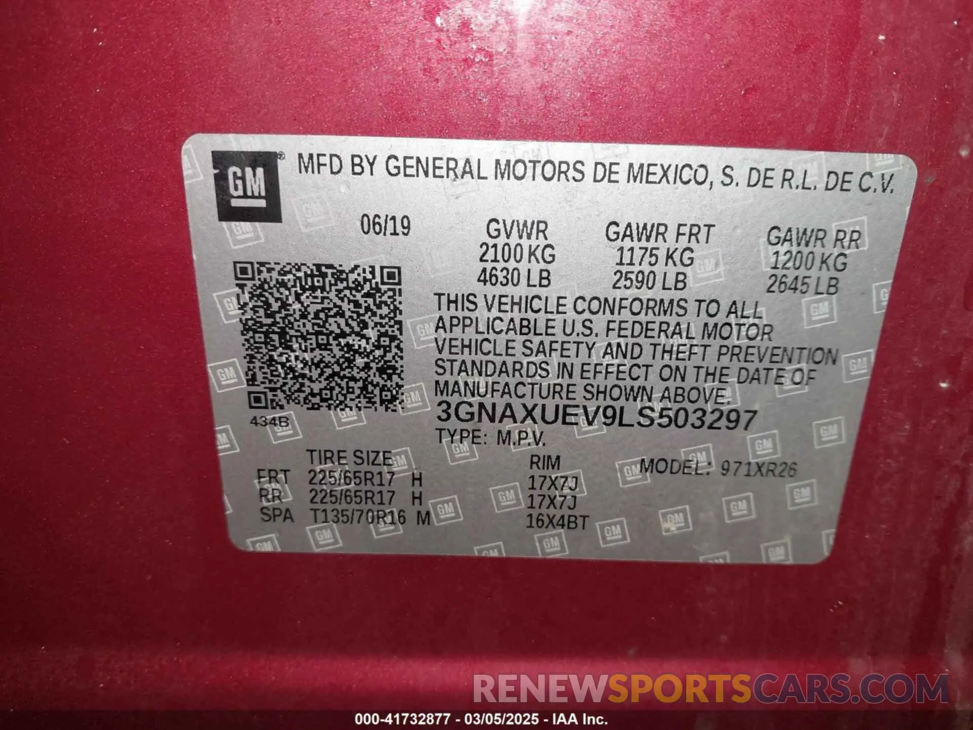 9 Photograph of a damaged car 3GNAXUEV9LS503297 CHEVROLET EQUINOX 2020