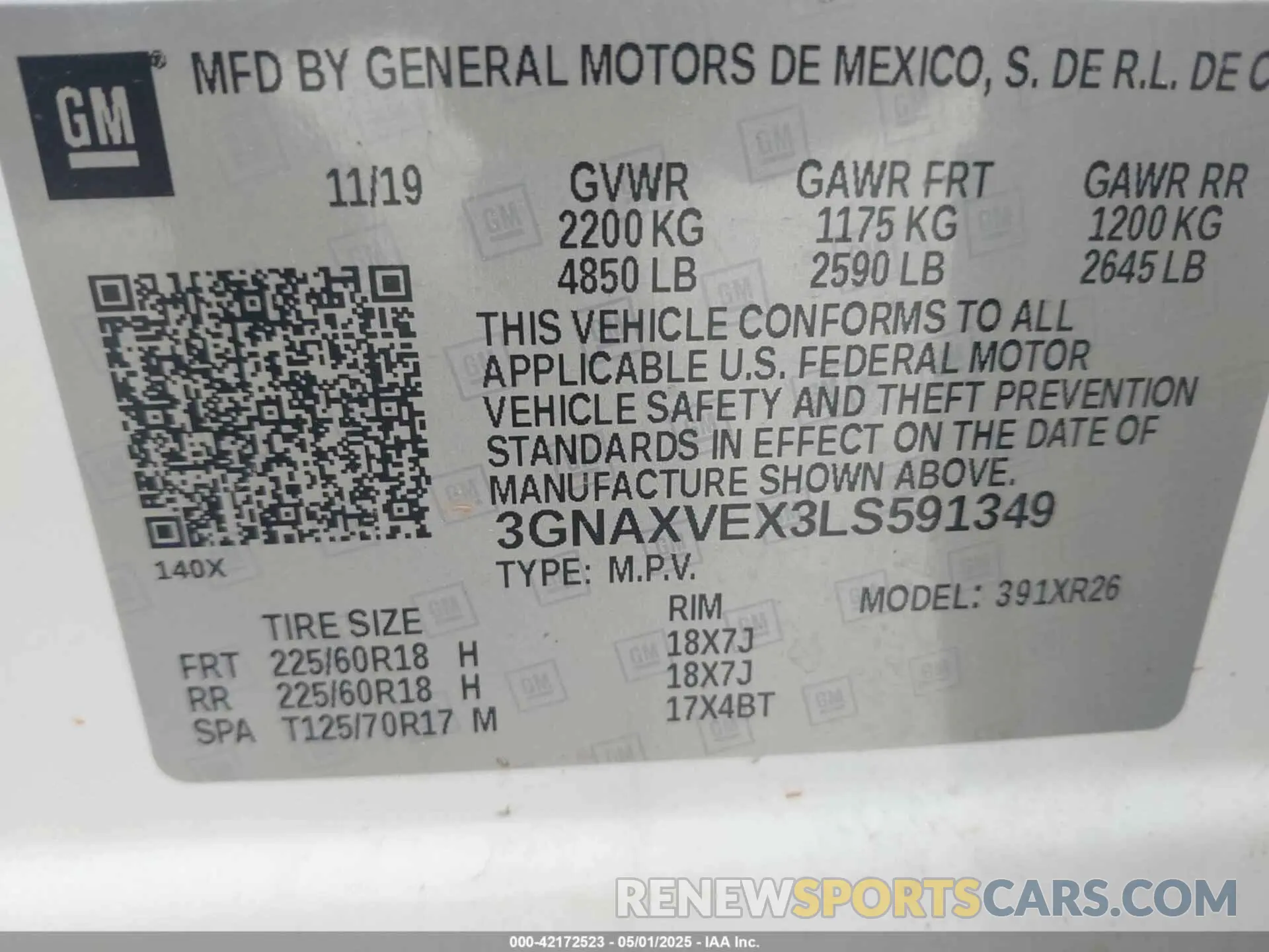 9 Фотография поврежденного автомобиля 3GNAXVEX3LS591349 CHEVROLET EQUINOX 2020