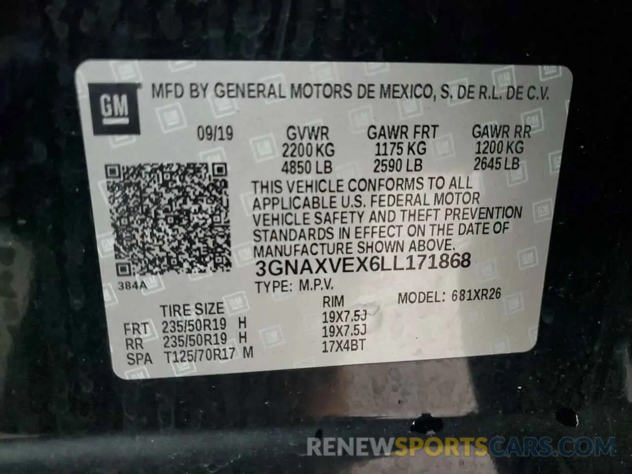 13 Фотография поврежденного автомобиля 3GNAXVEX6LL171868 CHEVROLET EQUINOX 2020