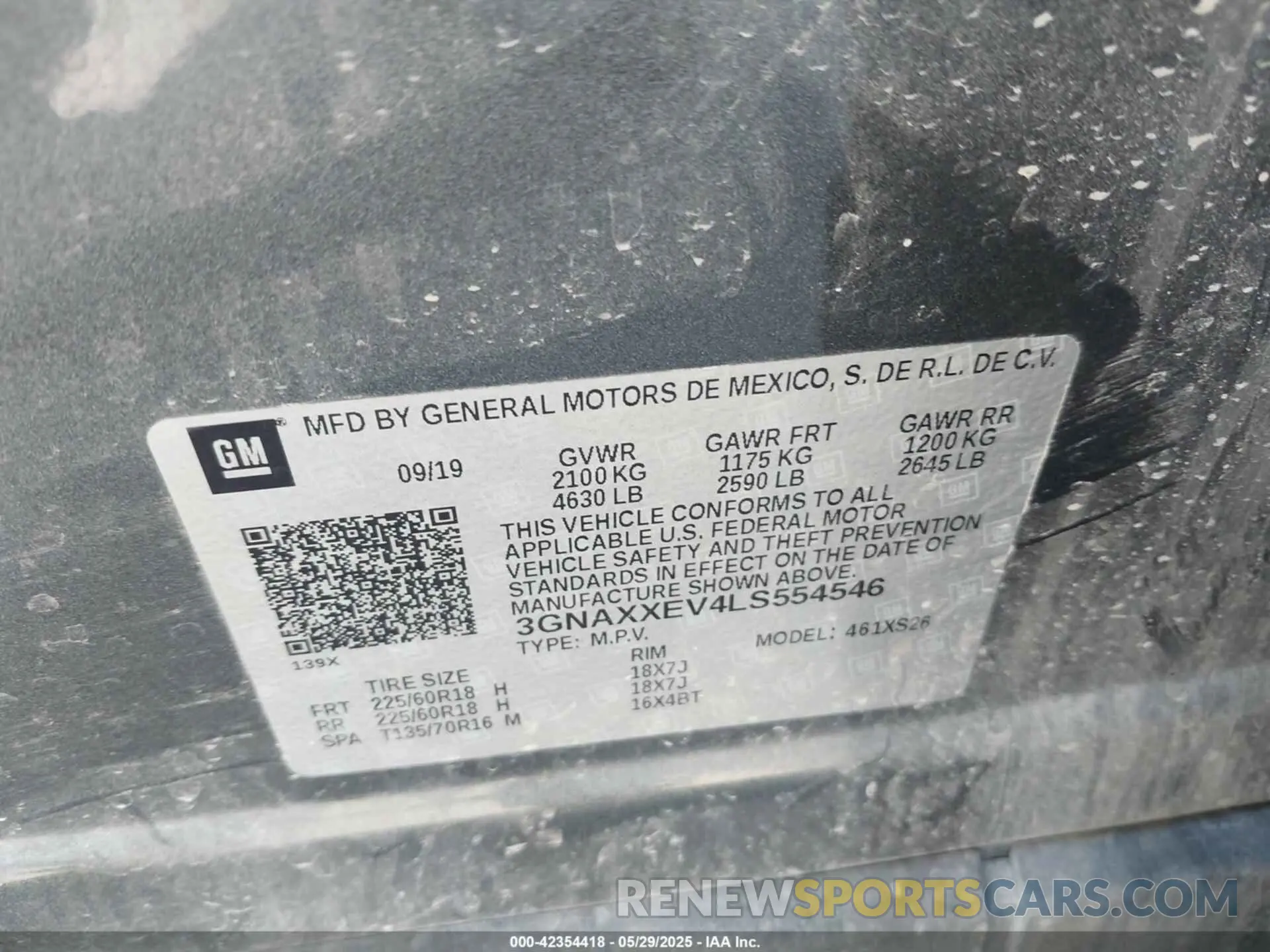9 Фотография поврежденного автомобиля 3GNAXXEV4LS554546 CHEVROLET EQUINOX 2020