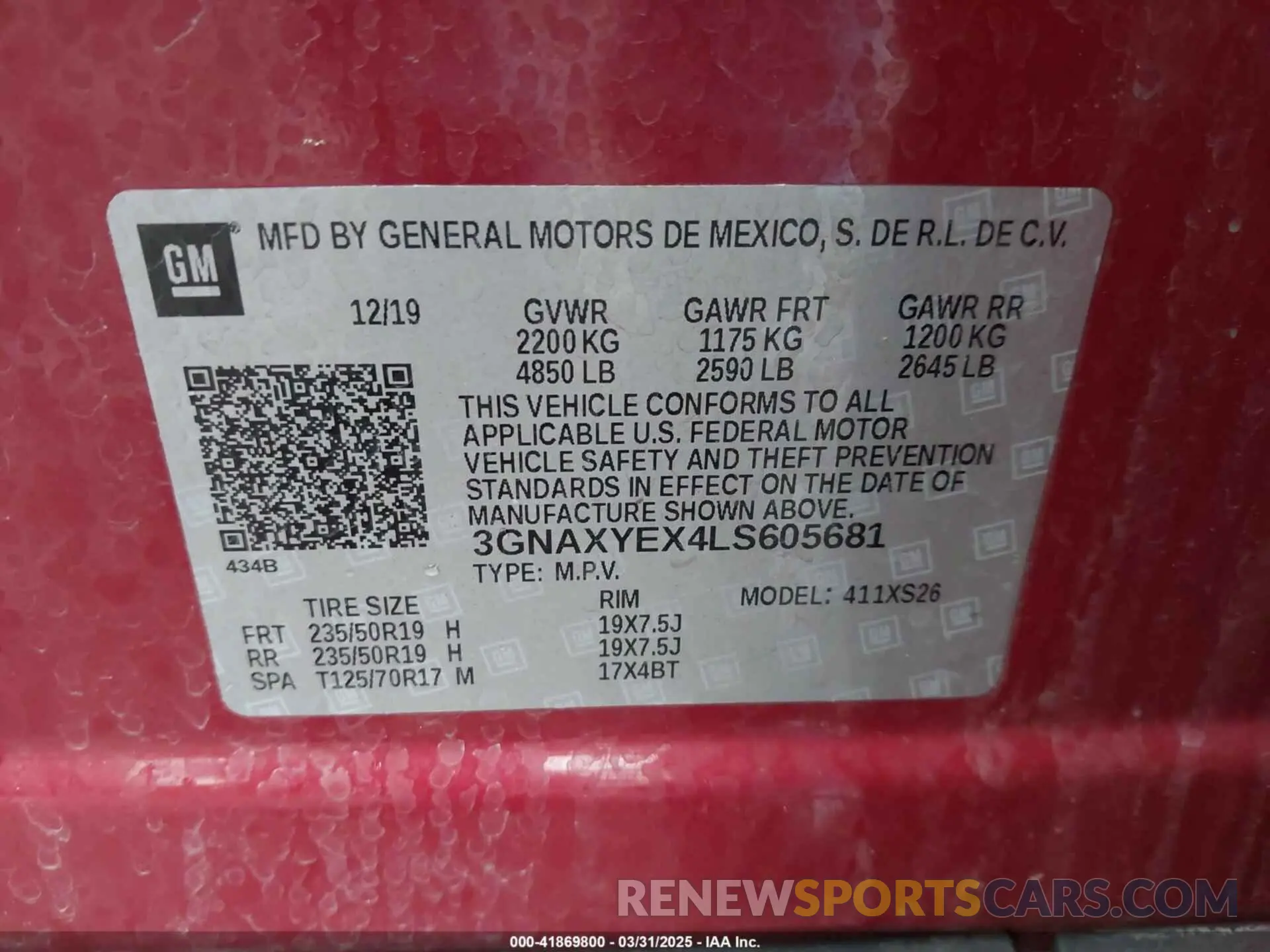 9 Фотография поврежденного автомобиля 3GNAXYEX4LS605681 CHEVROLET EQUINOX 2020