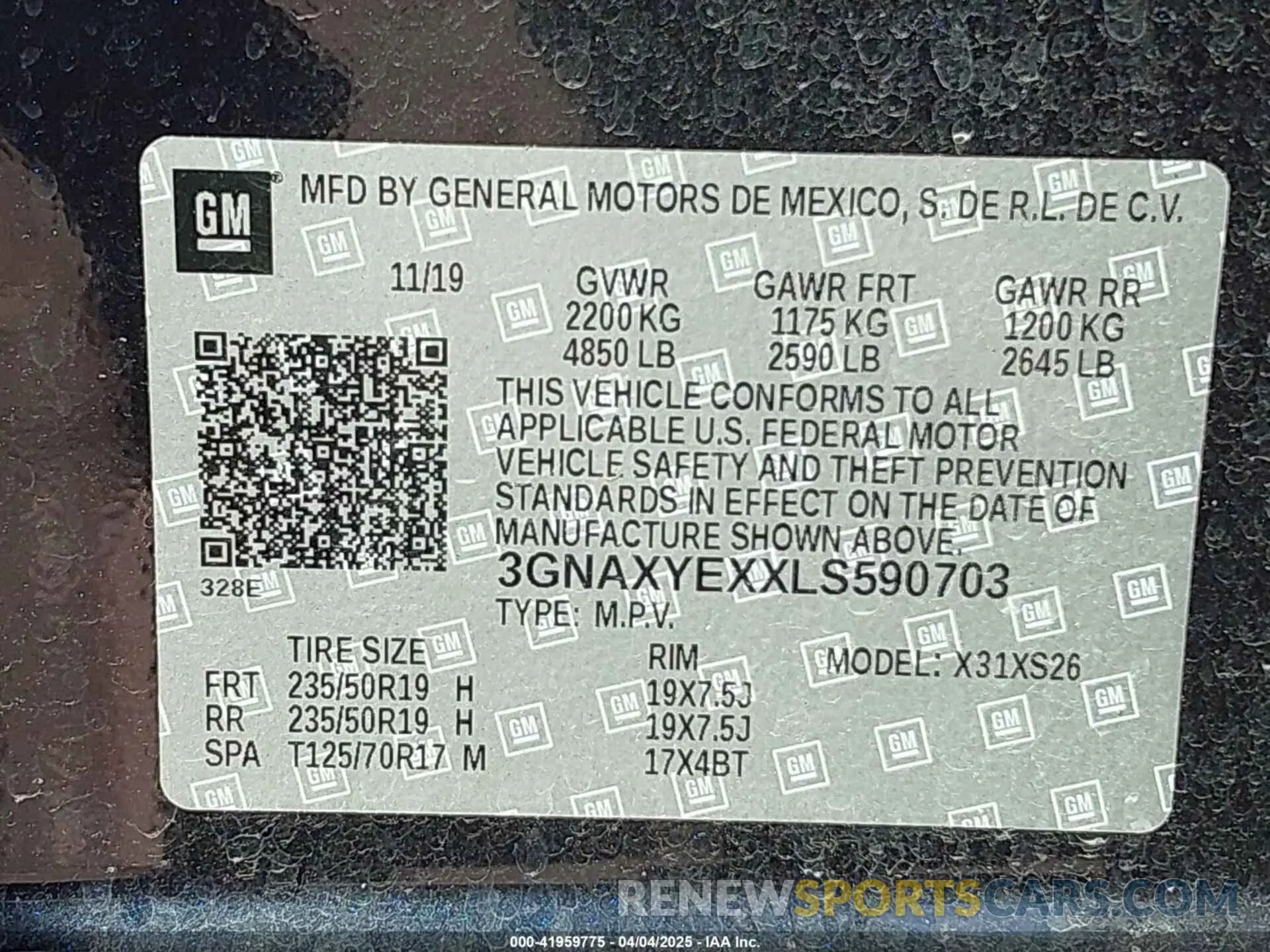 9 Фотография поврежденного автомобиля 3GNAXYEXXLS590703 CHEVROLET EQUINOX 2020