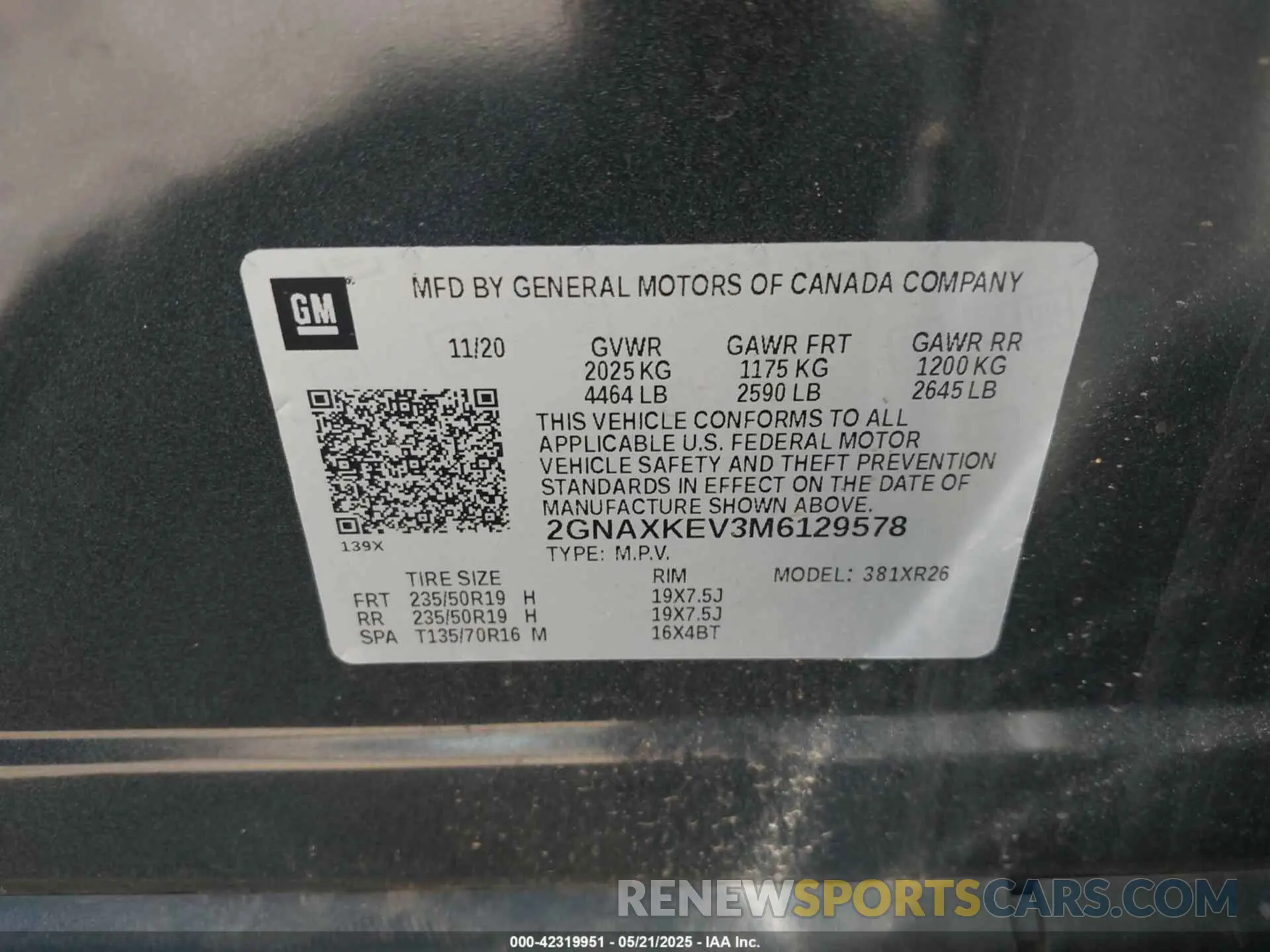 9 Фотография поврежденного автомобиля 02GNAXKEV3M612957 CHEVROLET EQUINOX 2021