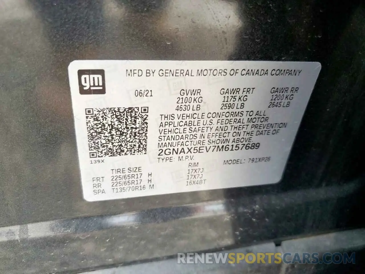14 Photograph of a damaged car 2GNAX5EV7M6157689 CHEVROLET EQUINOX 2021