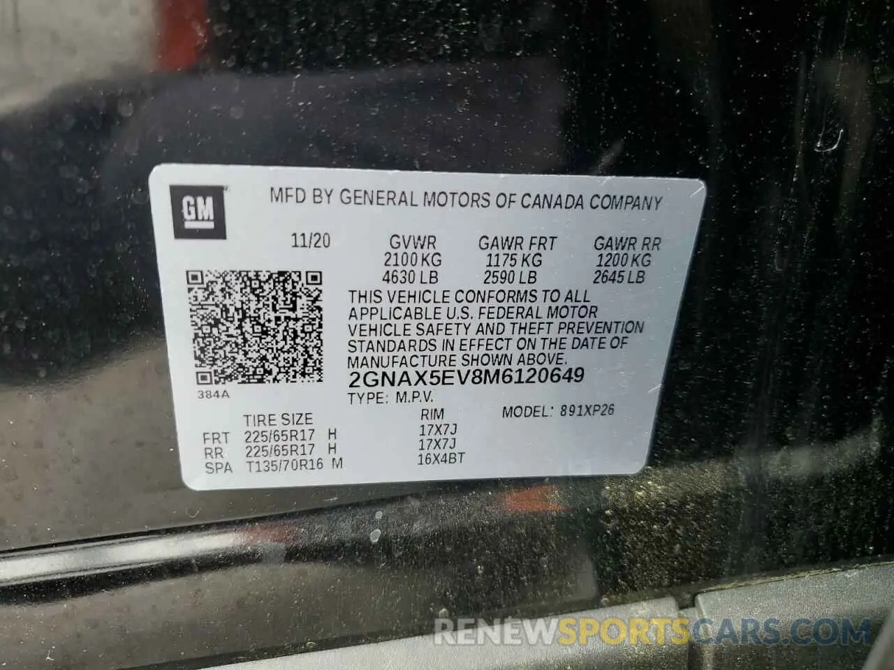13 Photograph of a damaged car 2GNAX5EV8M6120649 CHEVROLET EQUINOX 2021